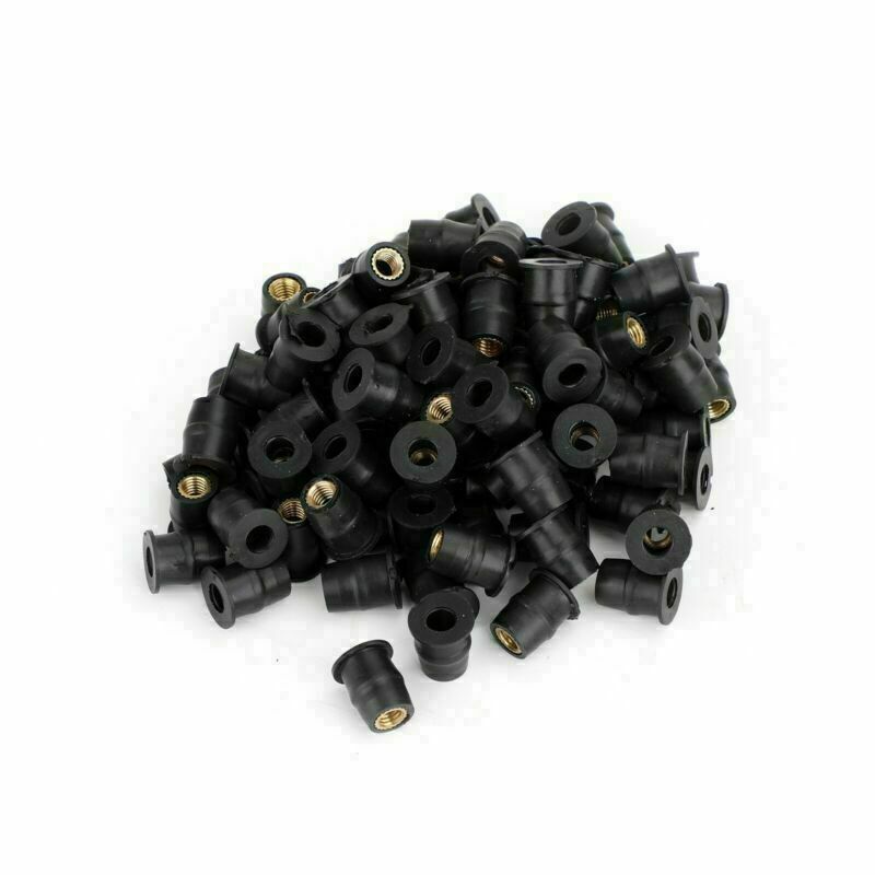 Écrous de puits en caoutchouc M5 10-32 pour pare-brise et carénage, 3/8" (5 mm), lot de 100
