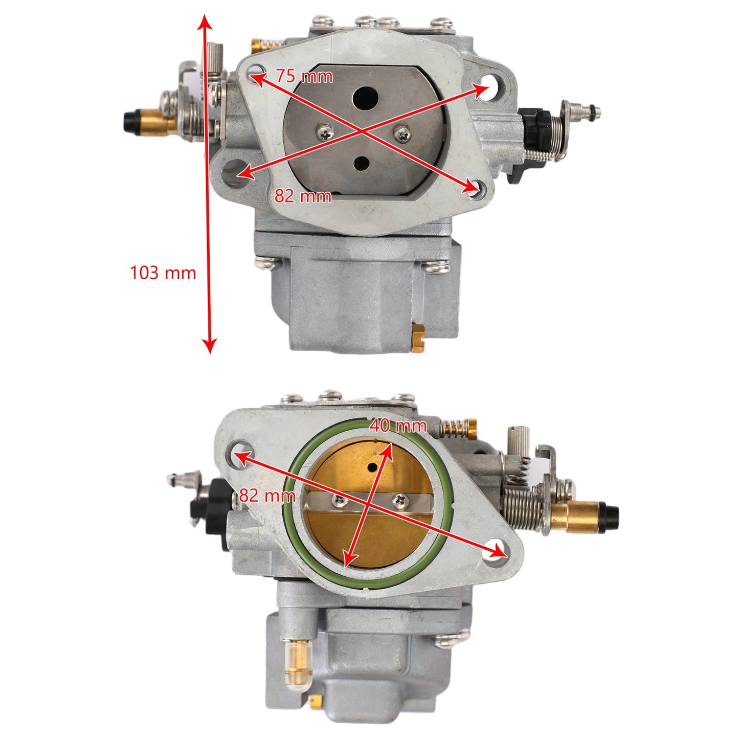 Carburateur pour moteur hors-bord YAMAHA 40 CV 2 temps E40XMH 66T-14301-03 66T-14301-02-00