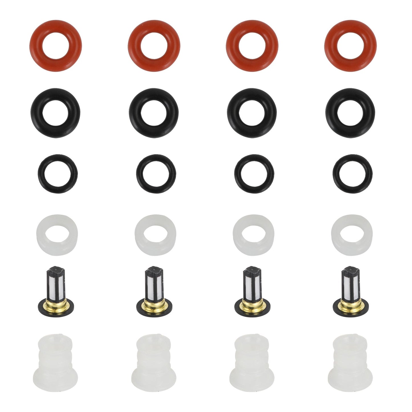 2004-2008 Acura TSX/ 2005-2007 Acura RSX 4PCS Fuel Injectors Repair Kit Filters O-Rings 16450RAAA01 842-12288 842-12287