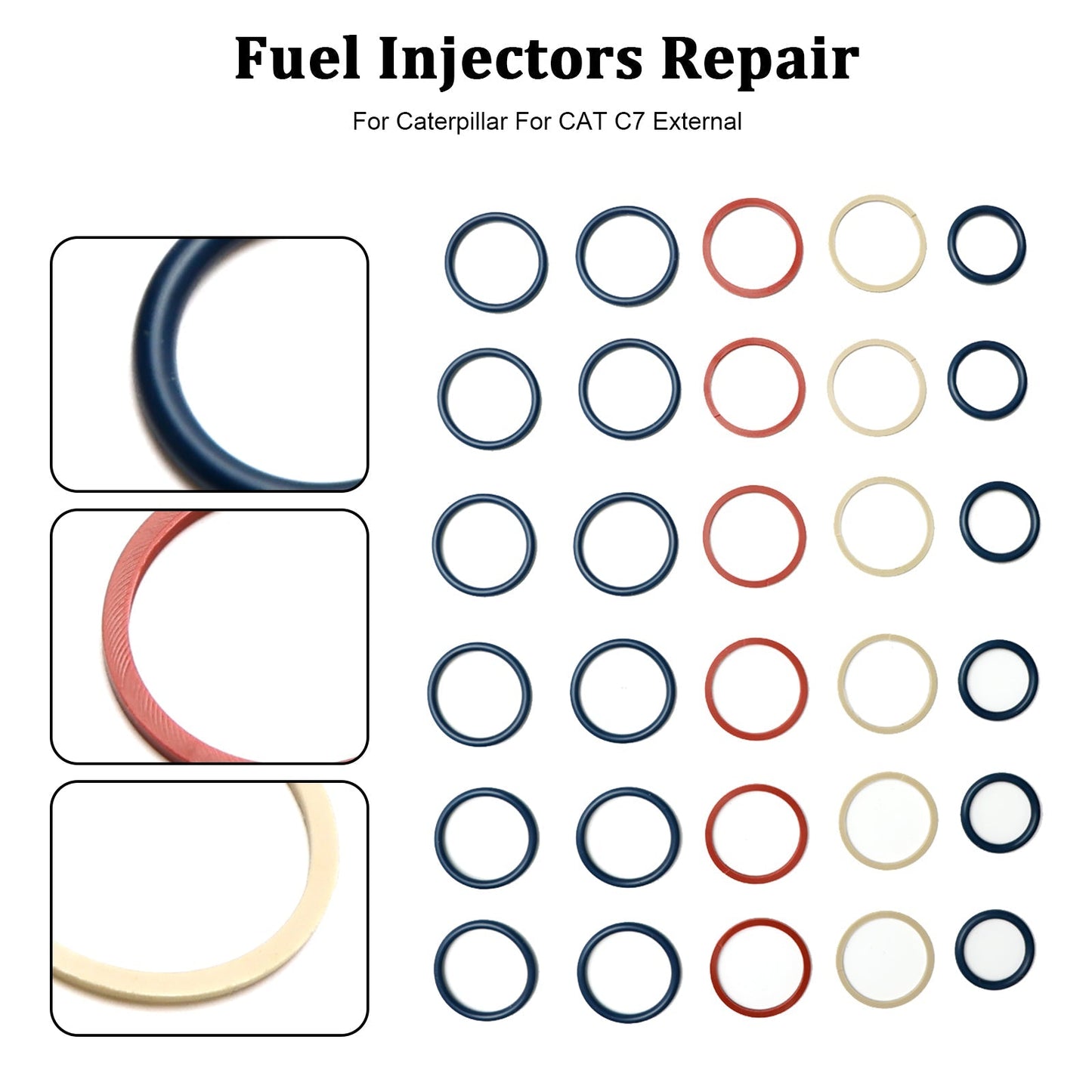 Kit de 6 juntas tóricas para inyectores de combustible externos Caterpillar C7