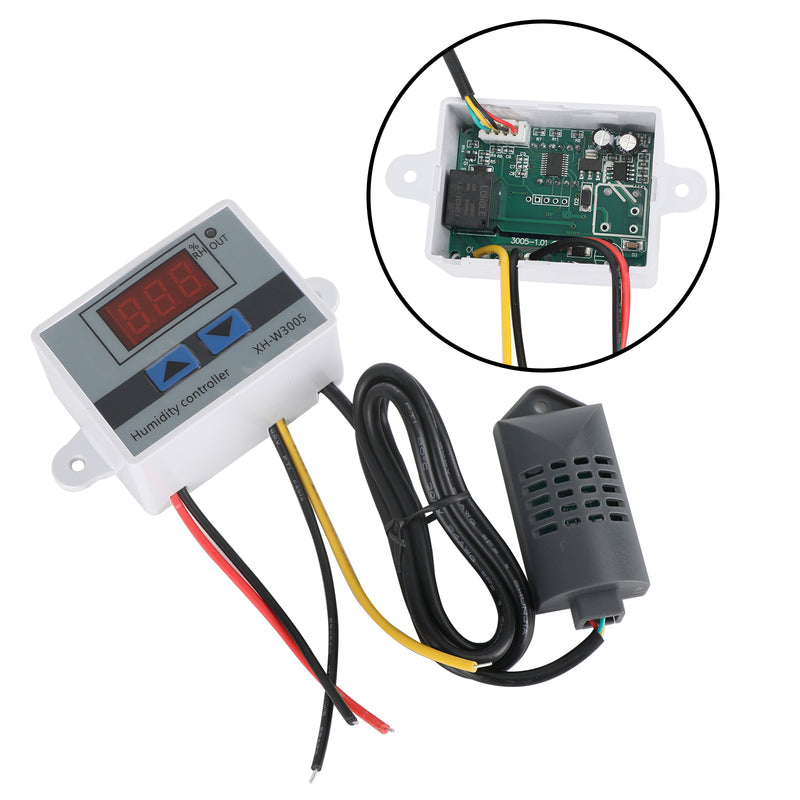 Contrôleur d'humidité numérique LED XH-W3005 12 V CC 120 W, capteur de commutation, hygromètre, 110 V-220 V 1 500 W