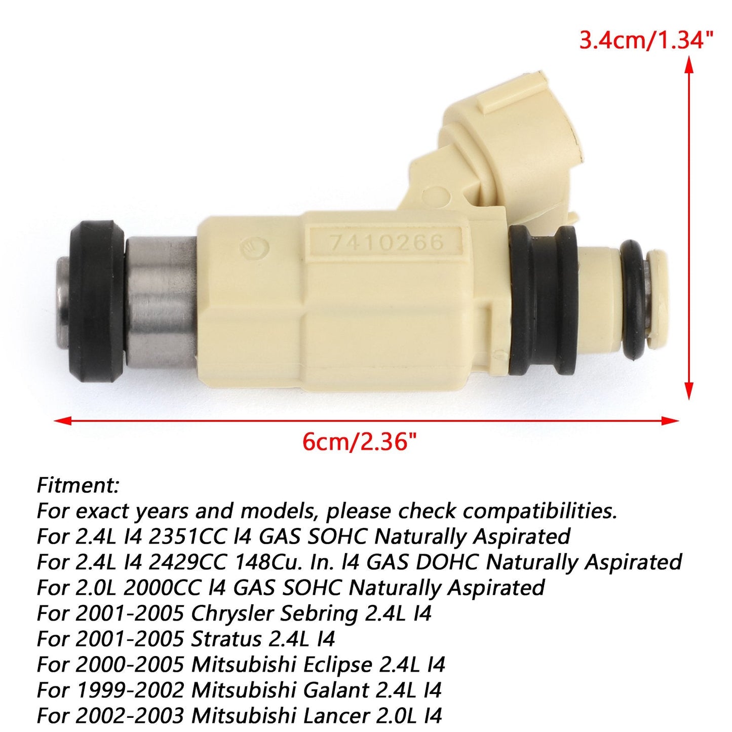 F410261 MR507252 842-12299 1PCS Fuel Injectors Mitsubishi Eclipse Lancer Chrysler CDH-240 842-12299