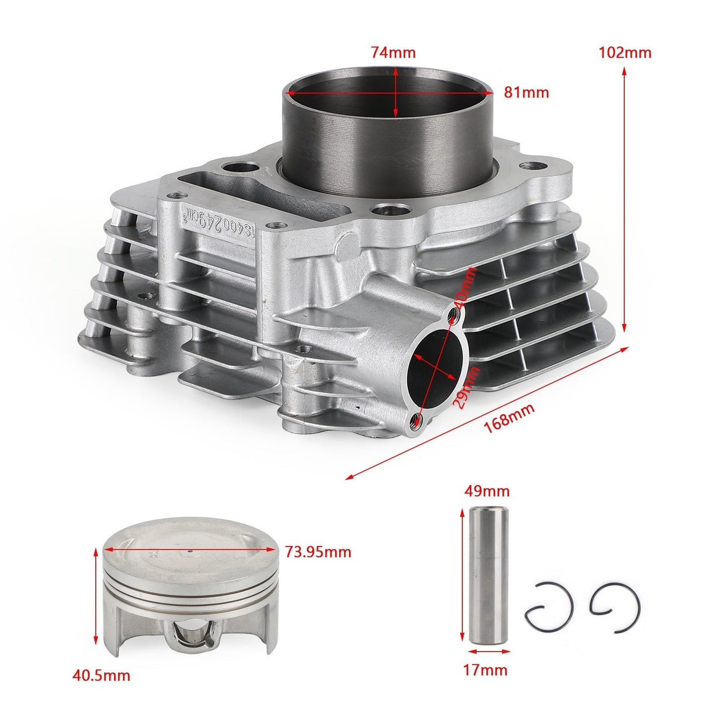 Kit de joints de piston et de cylindre supérieur 74 mm pour Yamaha YBR250 07-2009 et XT250 13-2015