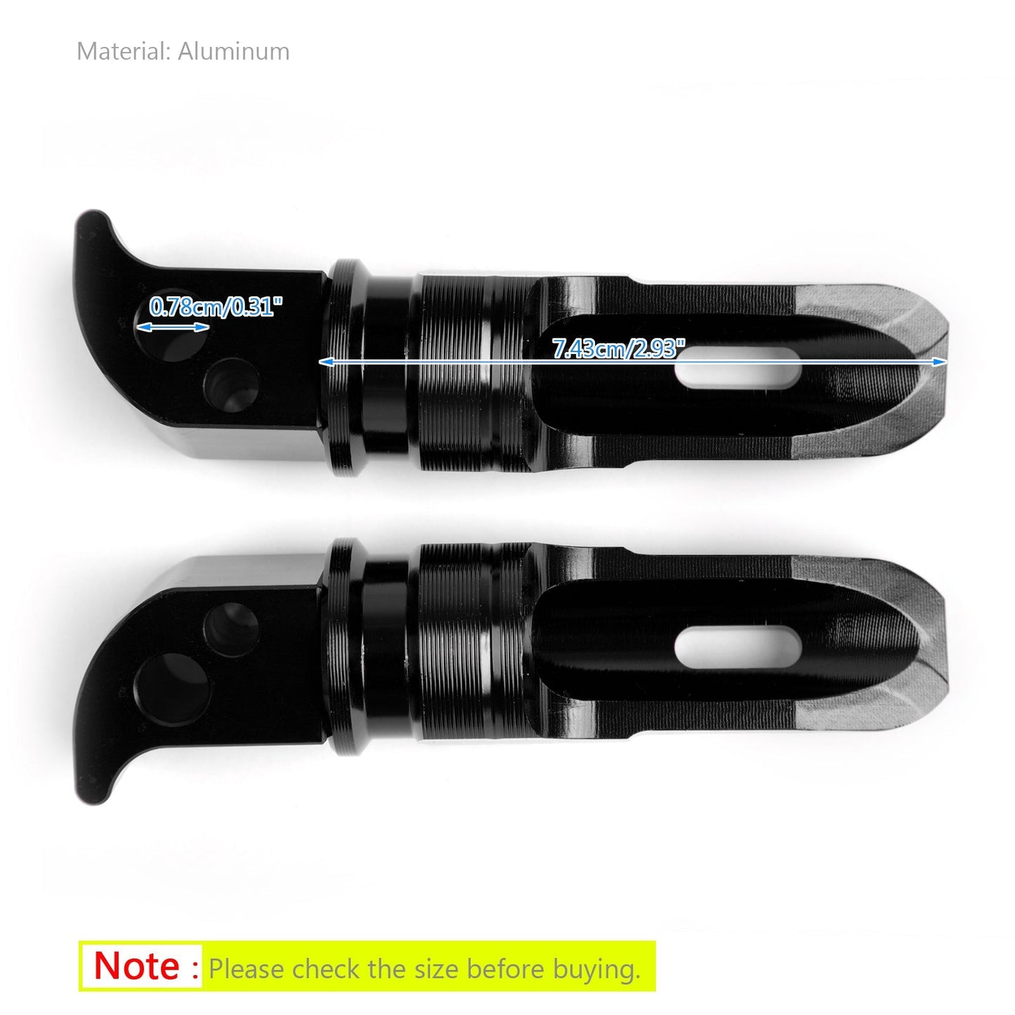 Repose-pieds arrière noirs pour Yamaha MT-10, FZ-10, MT-09, FZ-09, MT-07, FZ-07, YZF R3, R25