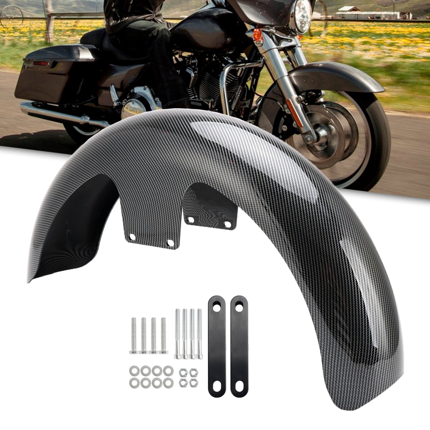 Garde-boue avant enveloppant ABS 19" Touring Electra Street Road Glide Baggers FLHT FLHR