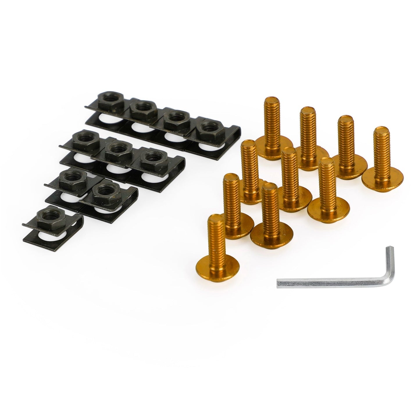 10 boulons en aluminium M6 x 20 mm pour pare-brise de moto et clips à ressort en C pour Honda
