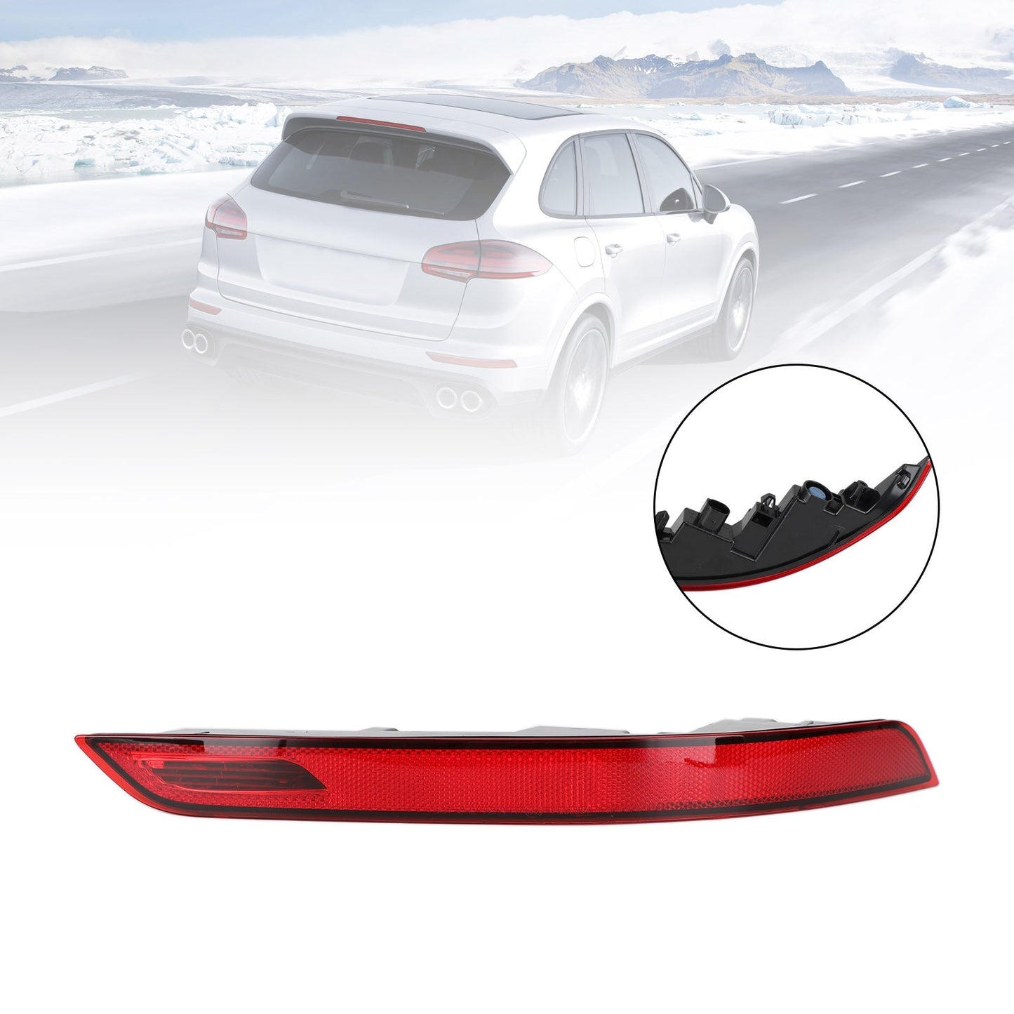 Réflecteur antibrouillard pour pare-chocs arrière Porsche Cayenne 2015-2017 95863110510/610