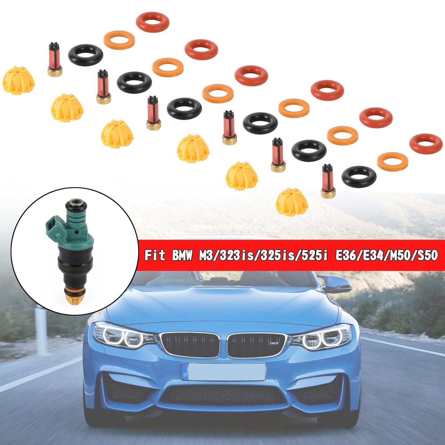 Kit de joints de réparation d'injecteurs de carburant BMW 525I 1991-1995 0280150415 13641730060 13641730080 62429 FJ292