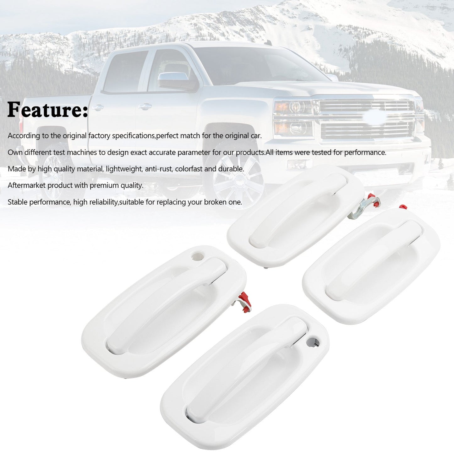 Poignées de porte extérieures 4 pièces pour Chevrolet Suburban/Chevy Avalanche/Cadillac Escalade 2000-2006 15029900 15029899 15182405 15029901