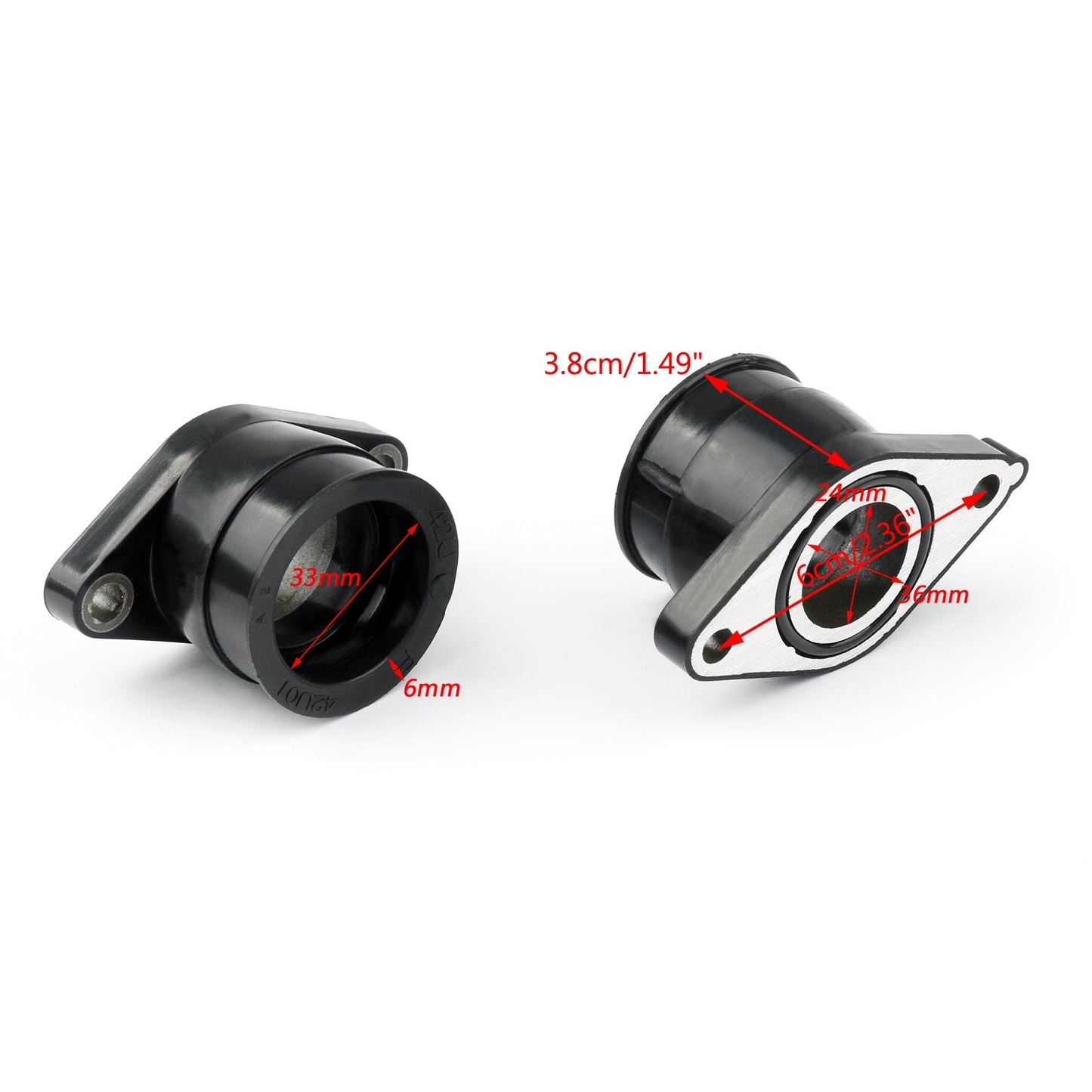 Capuchons de collecteur d'admission de carburateur pour Yamaha TT350 86-87 et XT350 85-00 42U-13596-01-00 55V-13586-01-00