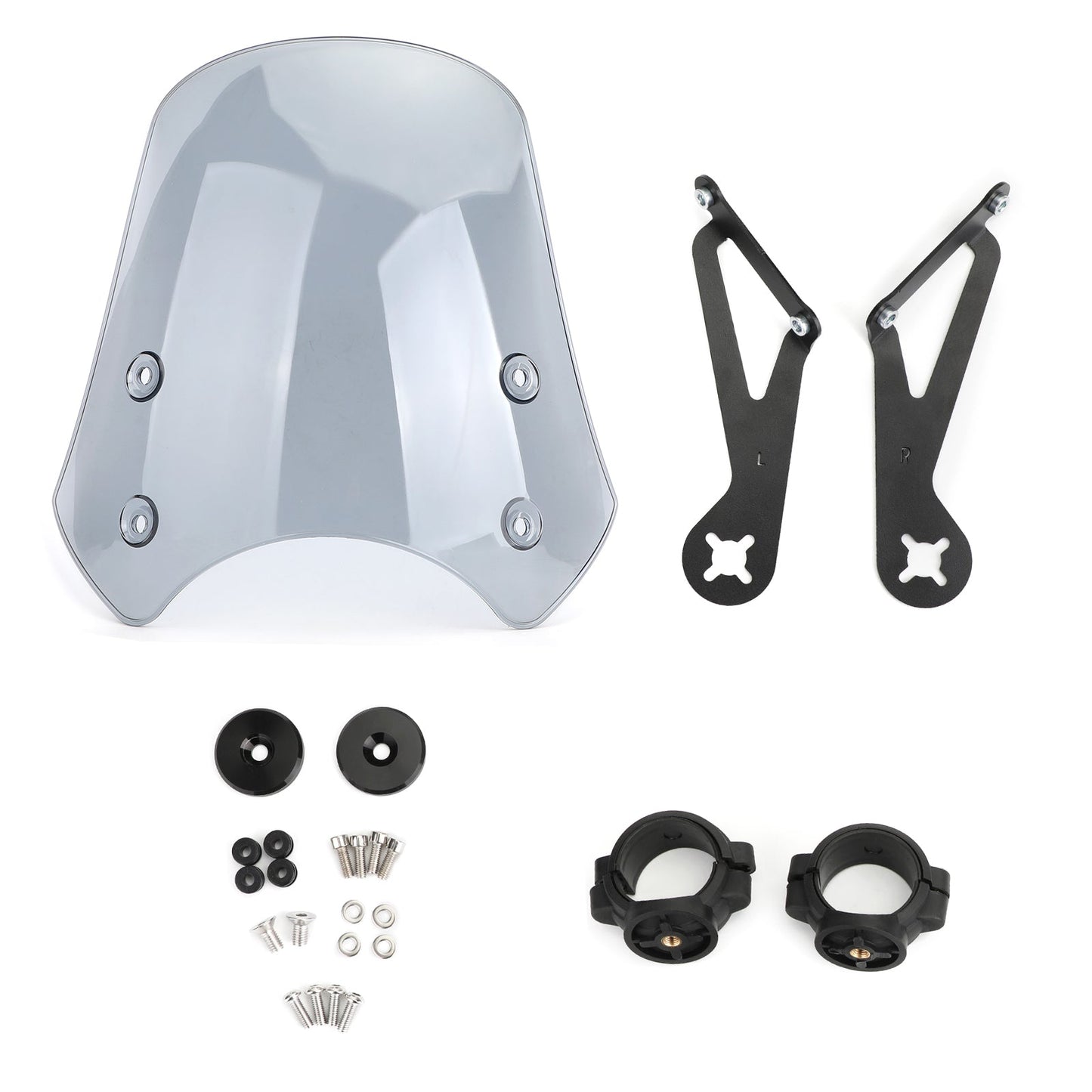 Pare-brise ABS pour moto Harley Dyna Softail, gris