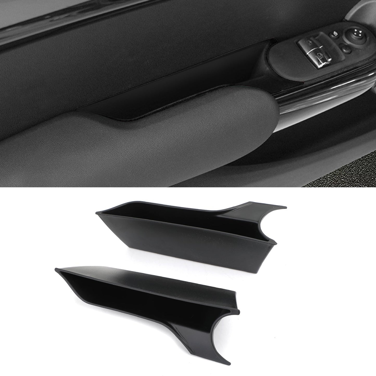 Accoudoir de porte intérieur noir, boîte de rangement, organisateur, support, pour MINI Cooper F56