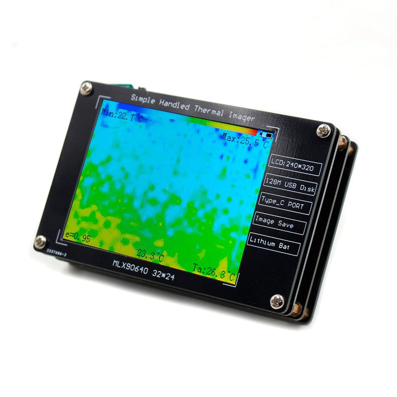 Cámara termográfica digital MLX90640 de 2,8" con sensor de temperatura infrarrojo.