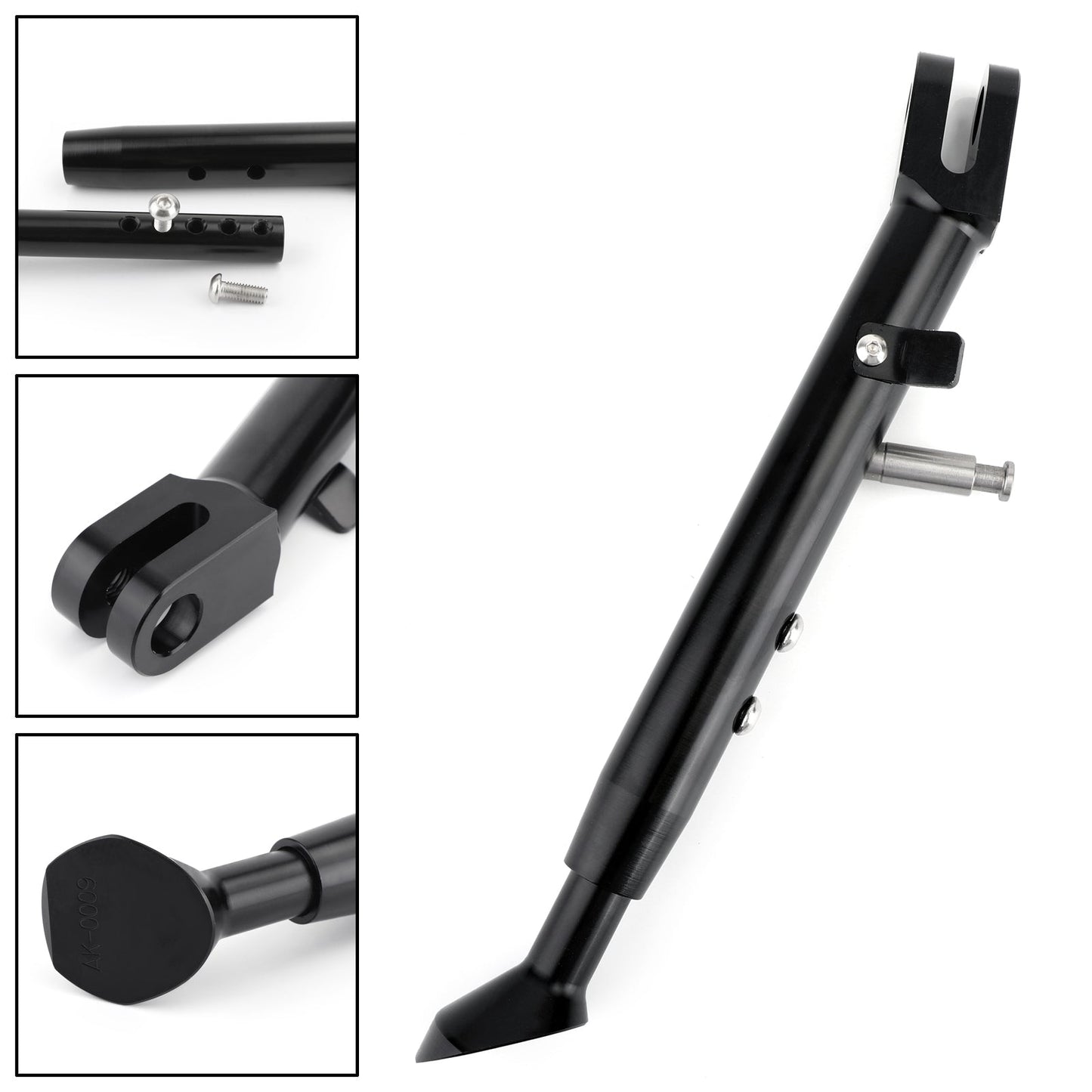 Béquille réglable en aluminium CNC noire pour Suzuki GSXR600 (01-10), GSXR750 (00-10) et GSXR1000 (01-06)