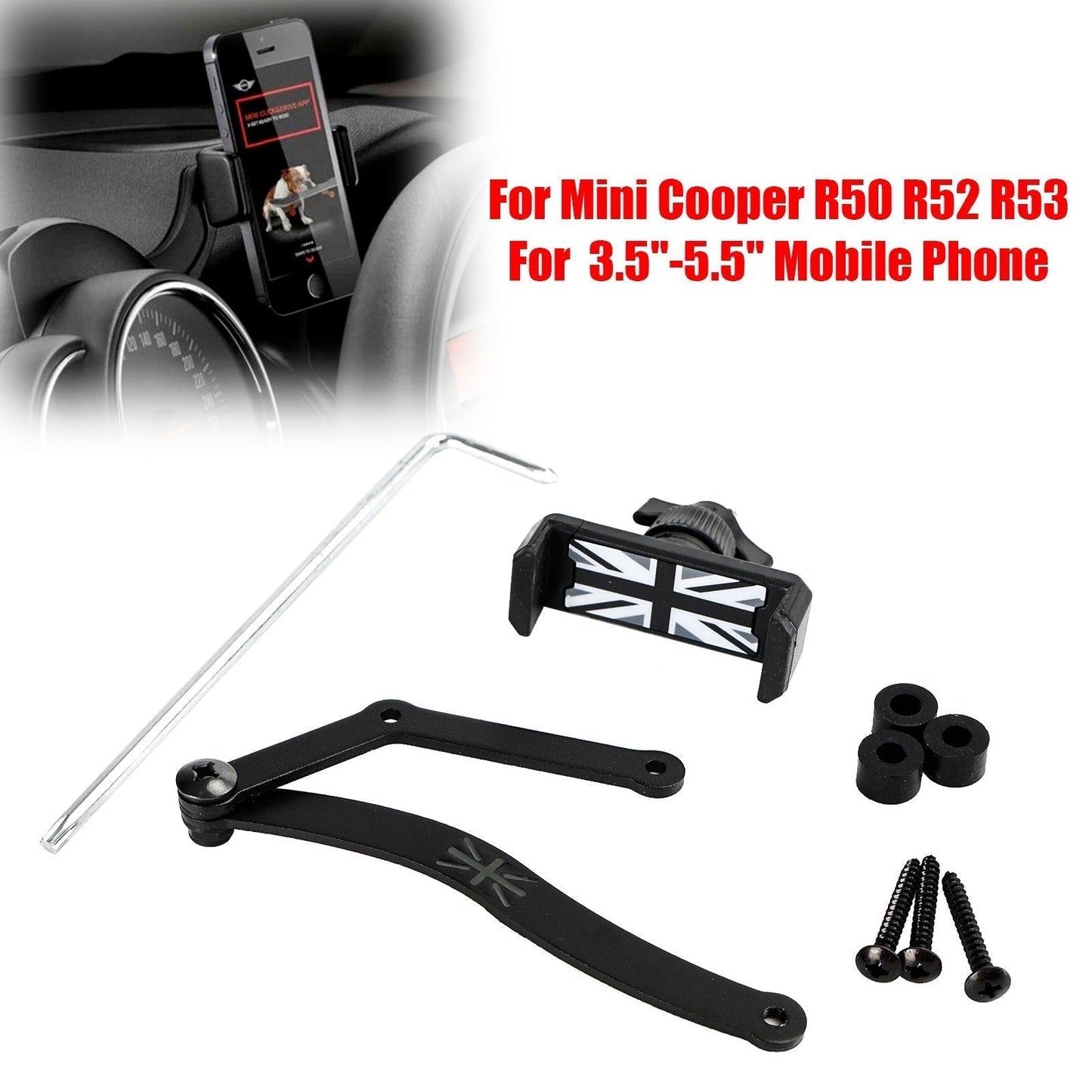 2002-2006 R53 MINI Cooper S Hatchaback 360?? Rotation Car Mobile Phone Holder Mount