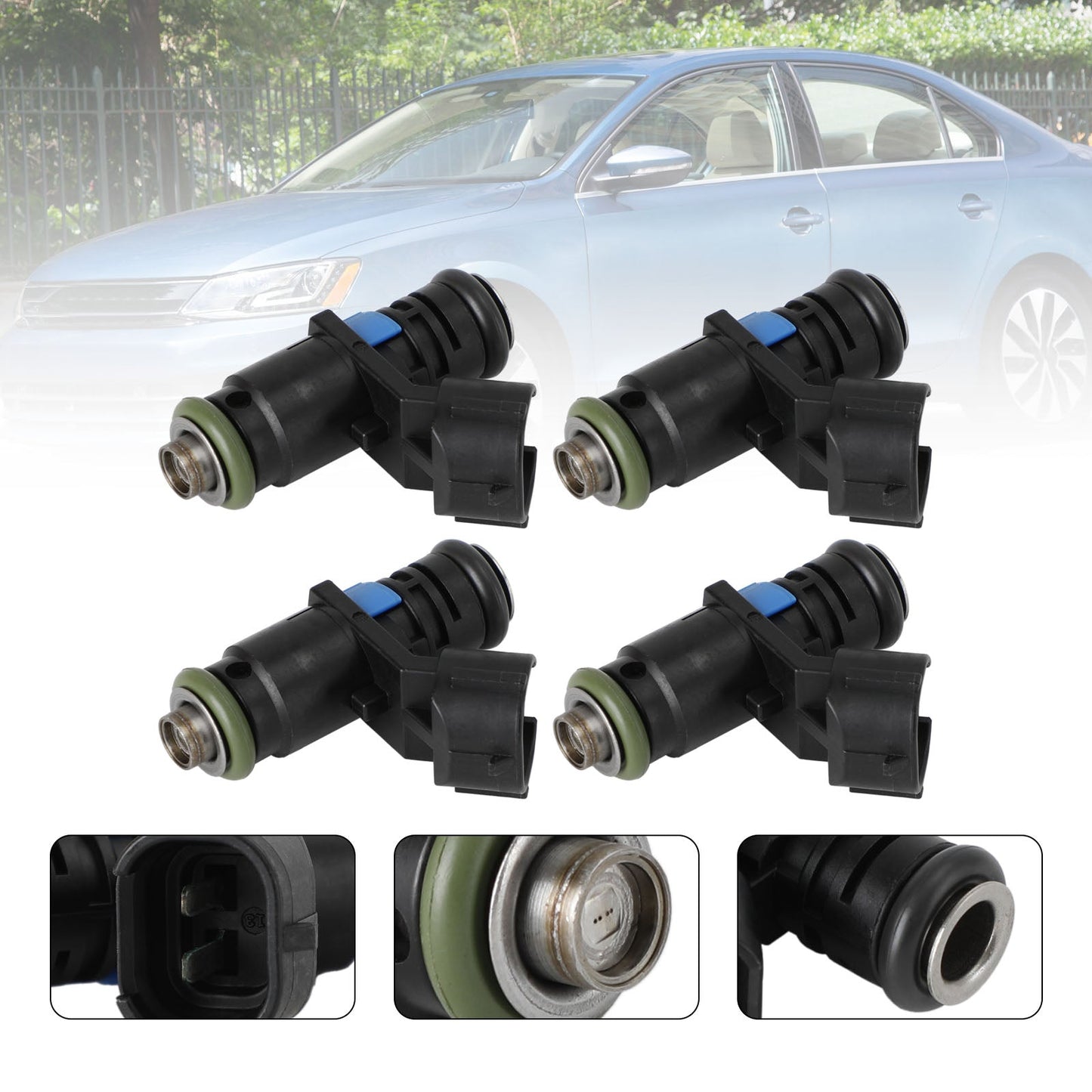 4PCS Fuel Injectors 03C906031A 04E906031F Fit VW Vento 2014-2019 Fit Passat 2008-2010