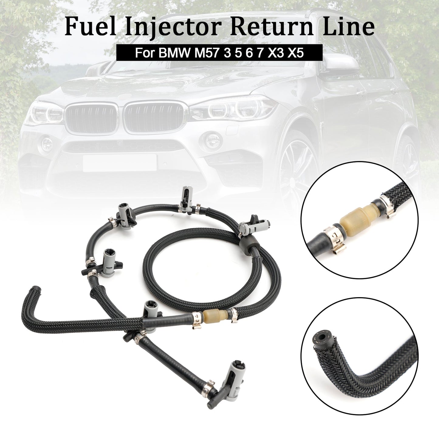 Tuyau de retour de carburant pour BMW 3 5 6 7 X3 X5 X6 Tuyau d'injecteur Tuyau de fuite 13537792870