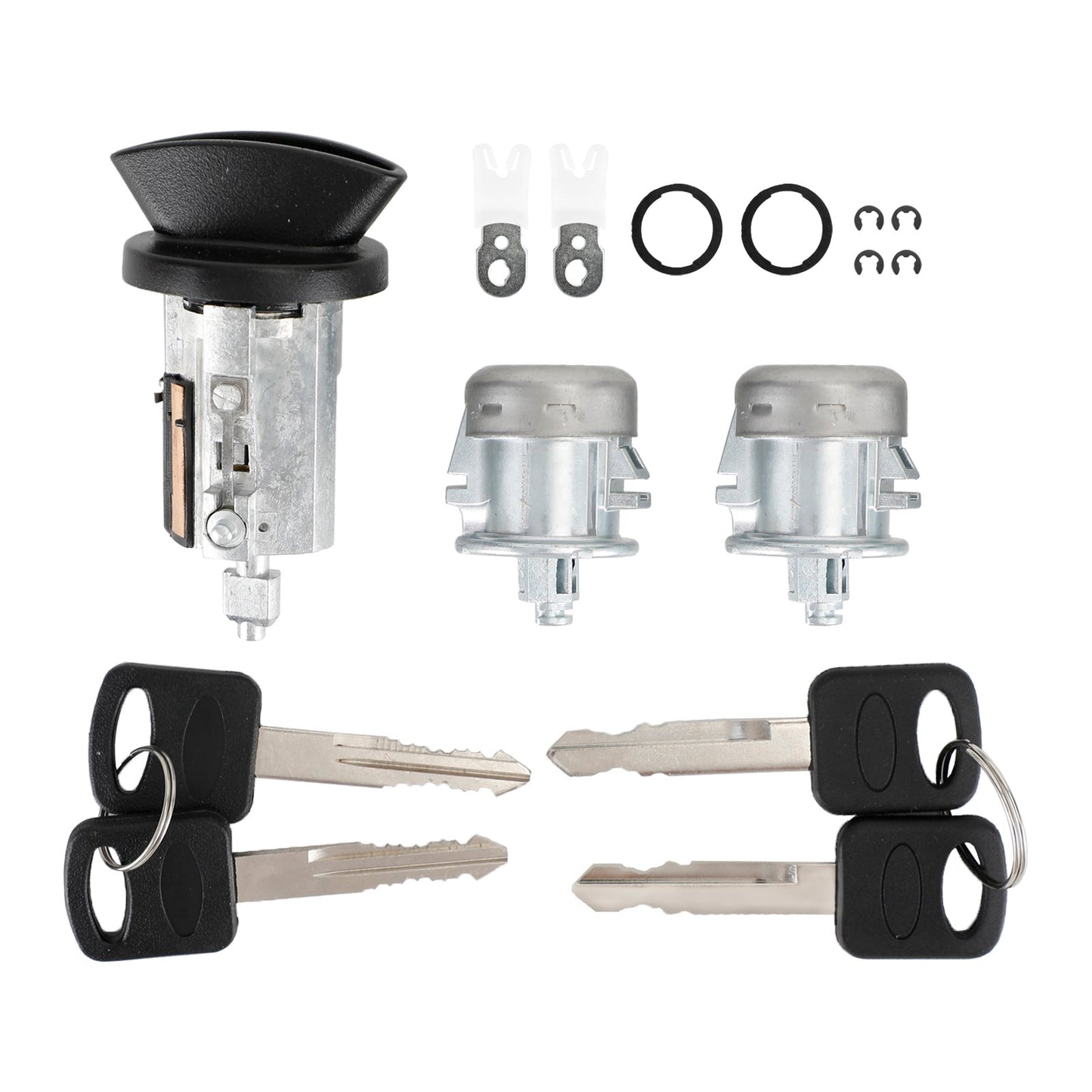 Ignition & Door Lock Cylinder With 4 Keys 703362 7C3Z-1521990-A For For Ford F150 F250 F350 F450