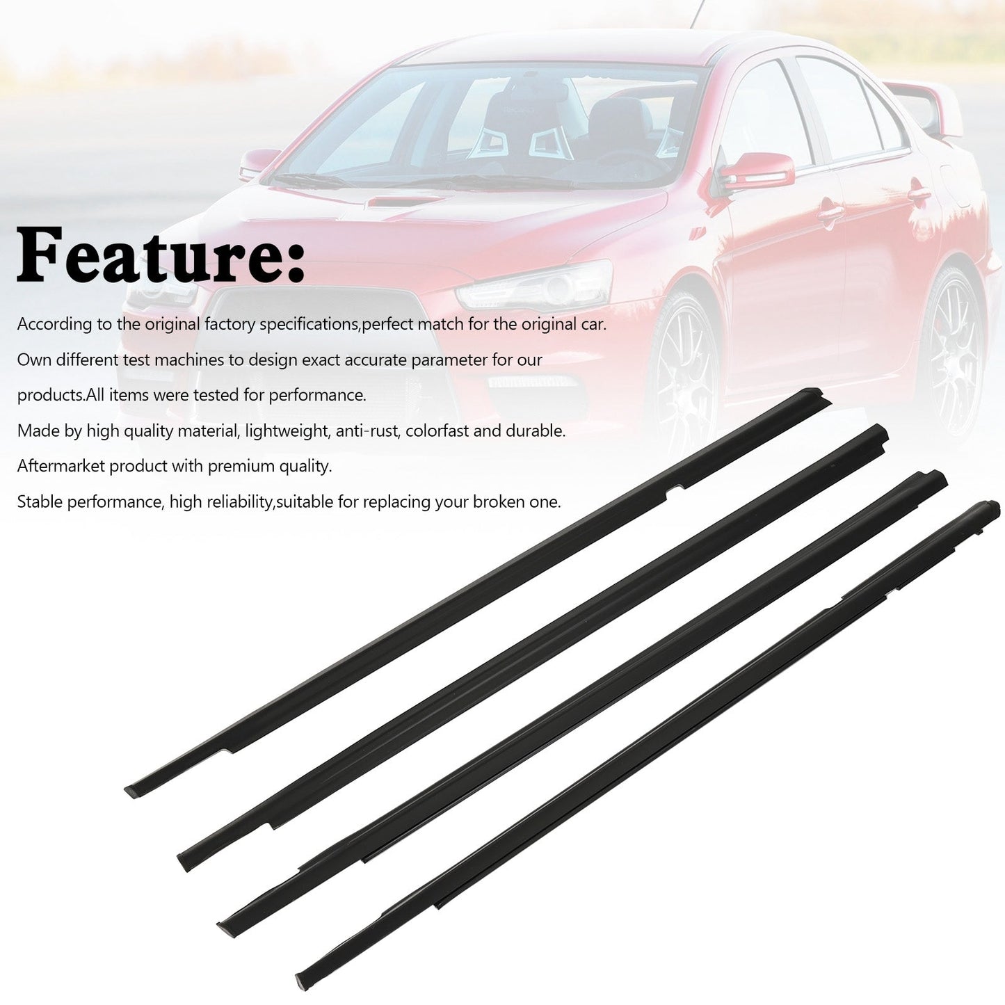 Ensemble de joints de ceinture de porte pour Mitsubishi Lancer 2008-2017 5727A005 5727A006