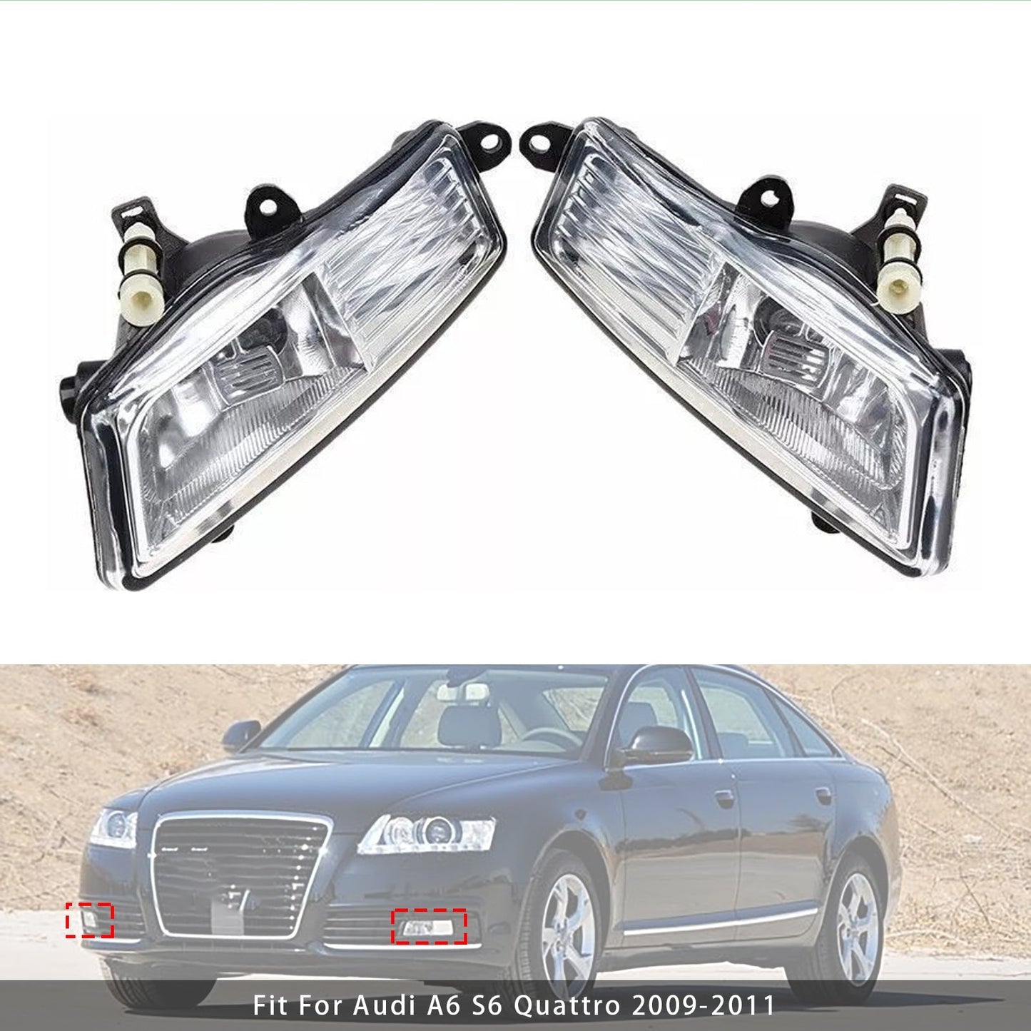 Paire de feux antibrouillard avant pour Audi A6 C6 2009-2011 4F0941699A 4F0941700A