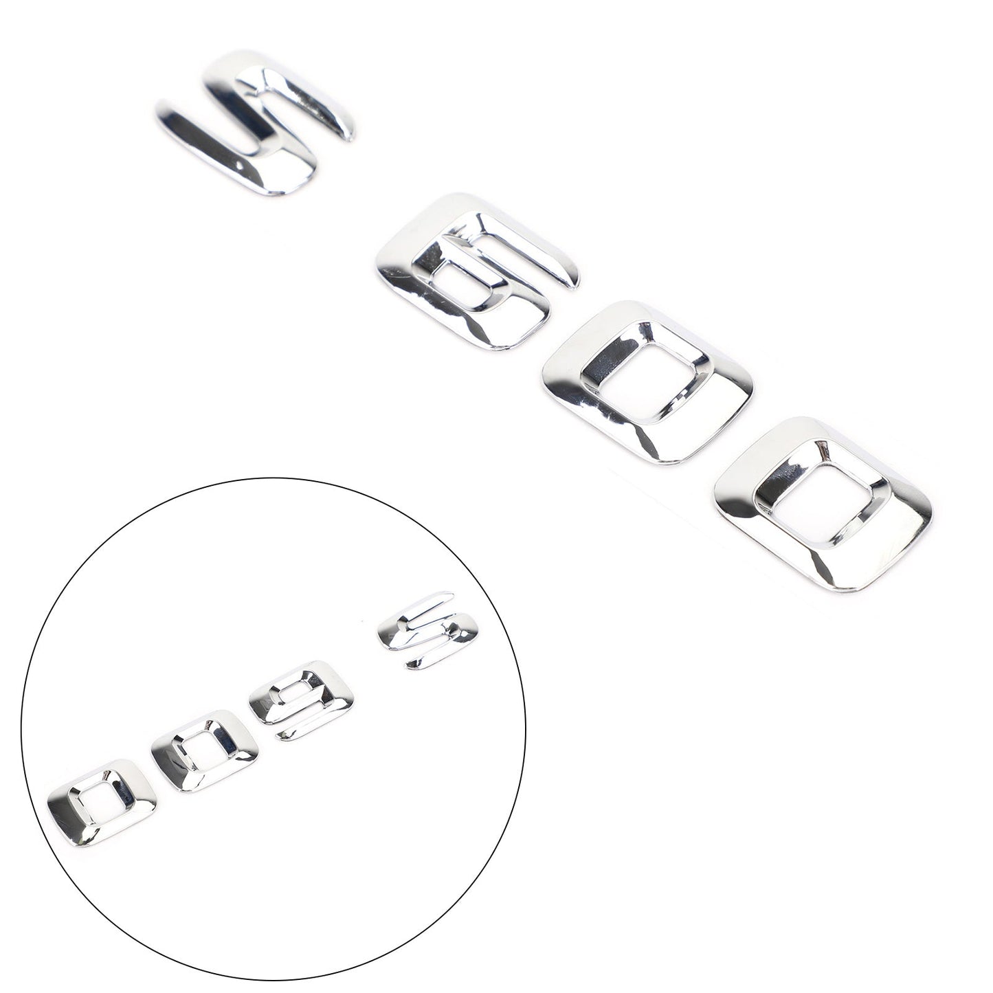 Emblème de coffre arrière, plaque signalétique, lettres et chiffres, compatible avec Mercedes S600, chromé