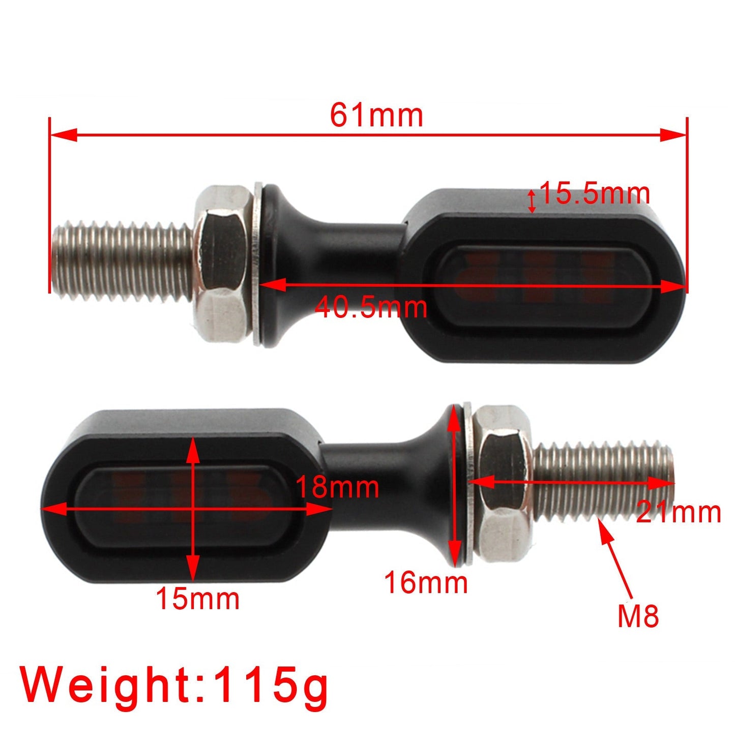 Accesorio de indicador de señal de giro LED trasero Mini E Mark para Sportster Touring Dyna Softail