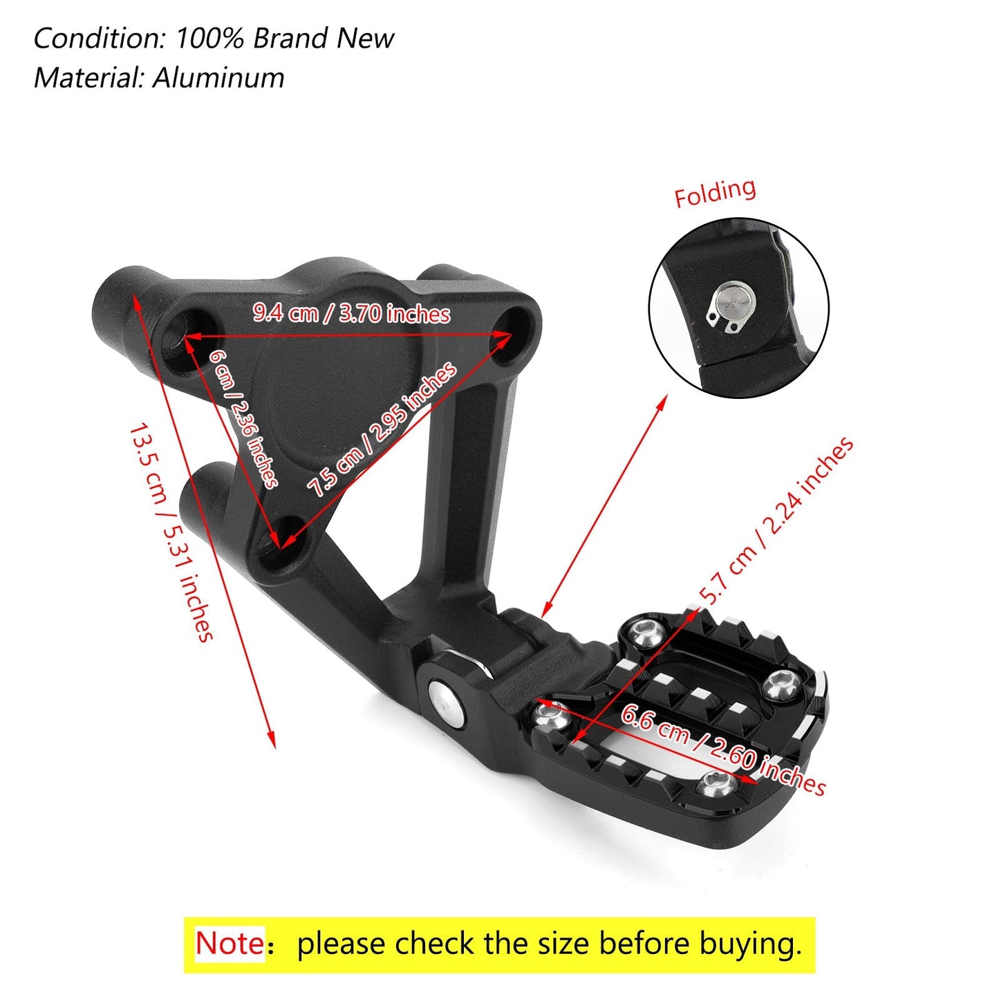 Reposapiés plegables para motocicleta, pedales traseros para Honda X-ADV 750 2017-2018, color negro