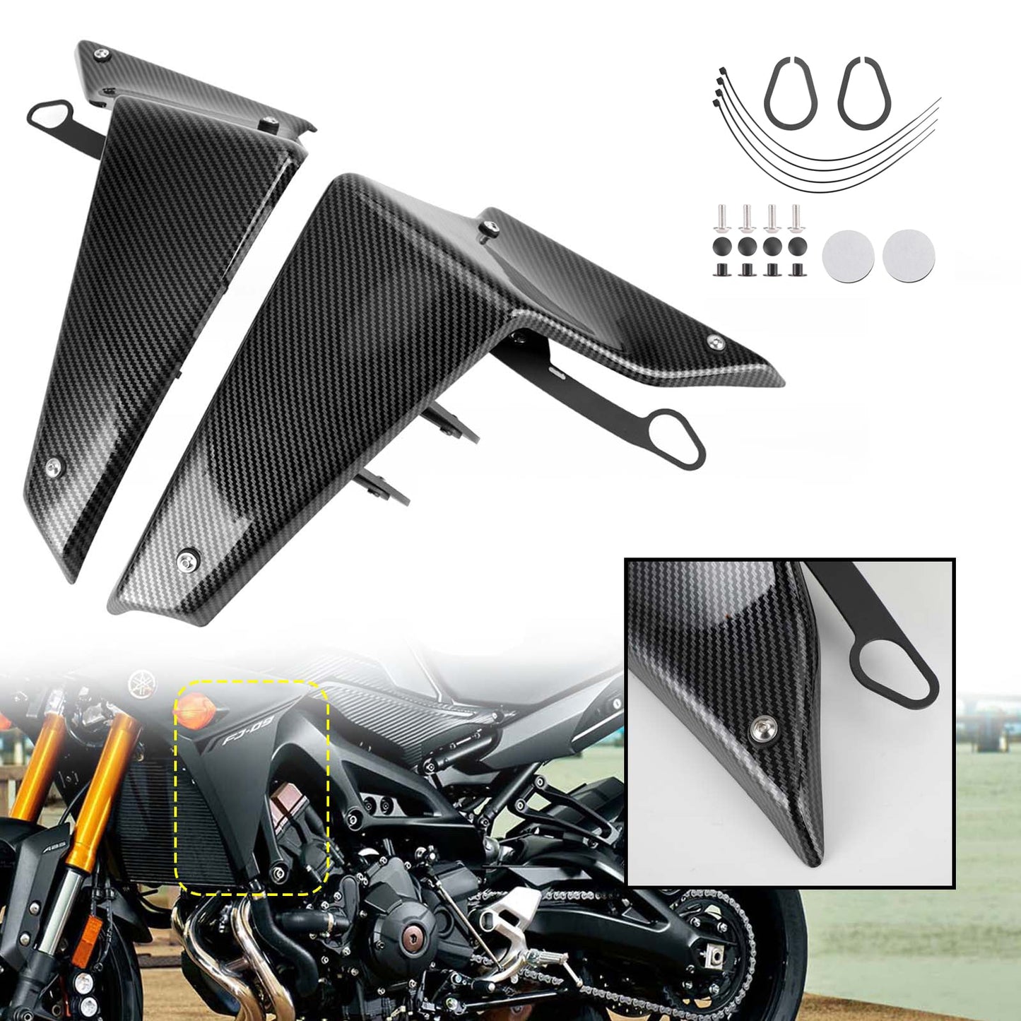 Déflecteurs d'ailes aérodynamiques latéraux pour YAMAHA MT-09 SP FZ09 2021-2022