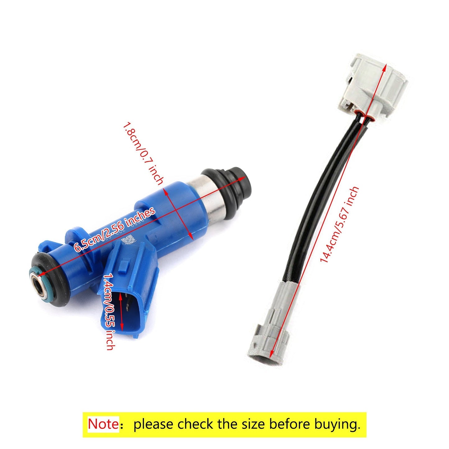 4PCS Fuel Injectors EWLKJ00429 16450RWCA01 Fit Honda Civic Fit Acura RSX W/Adapters 410CC