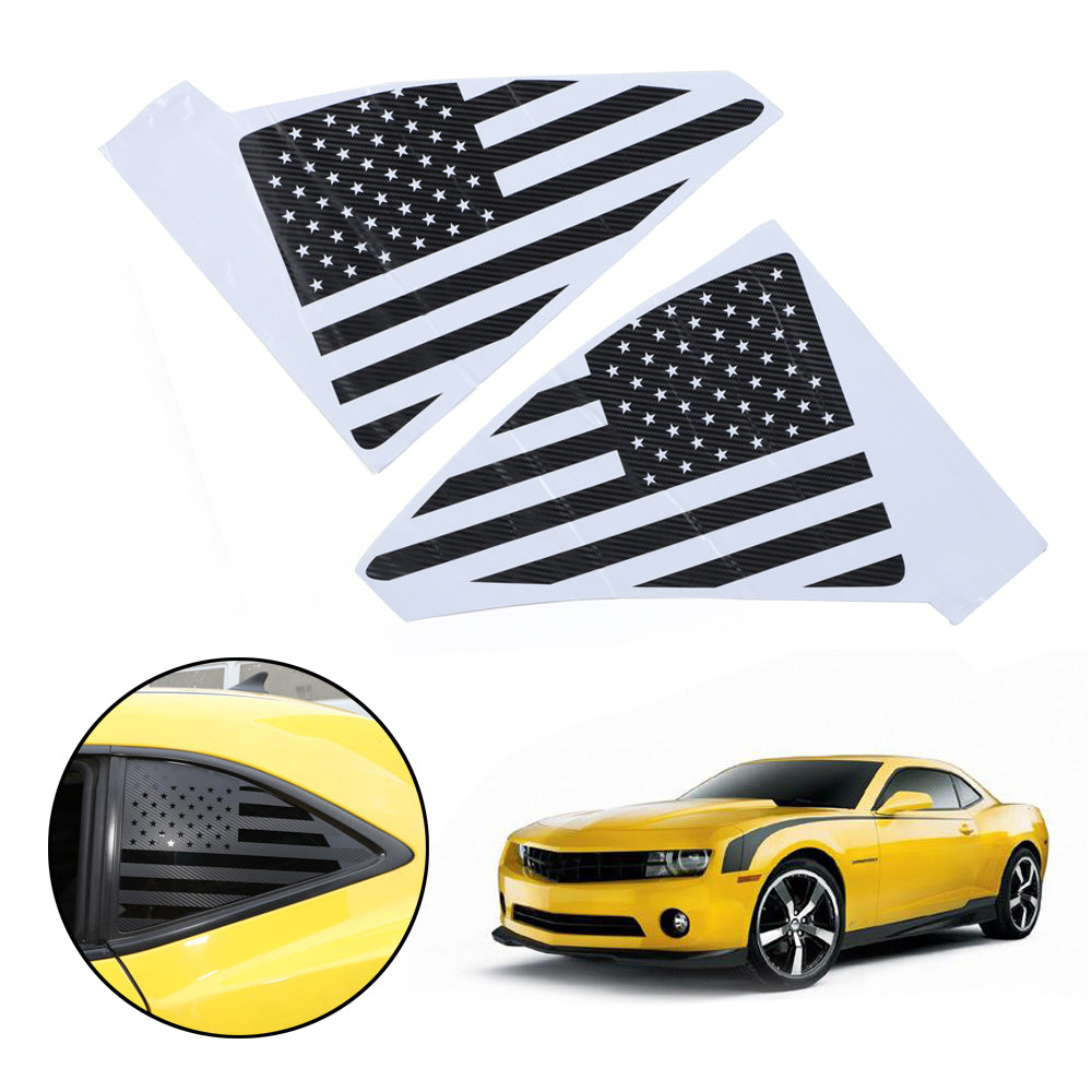 Autocollant de protection de vitre arrière triangulaire avec drapeau américain pour Camaro 2010-2015
