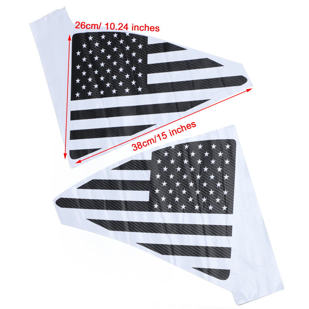 Autocollant de protection de vitre arrière triangulaire avec drapeau américain pour Camaro 2010-2015