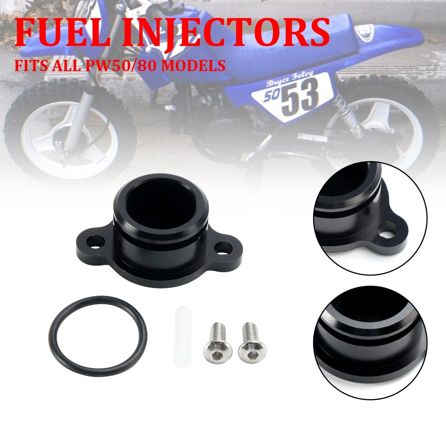 Bouchon de blocage de suppression de pompe d'injection d'huile noir pour YAMAHA PW50 PW80