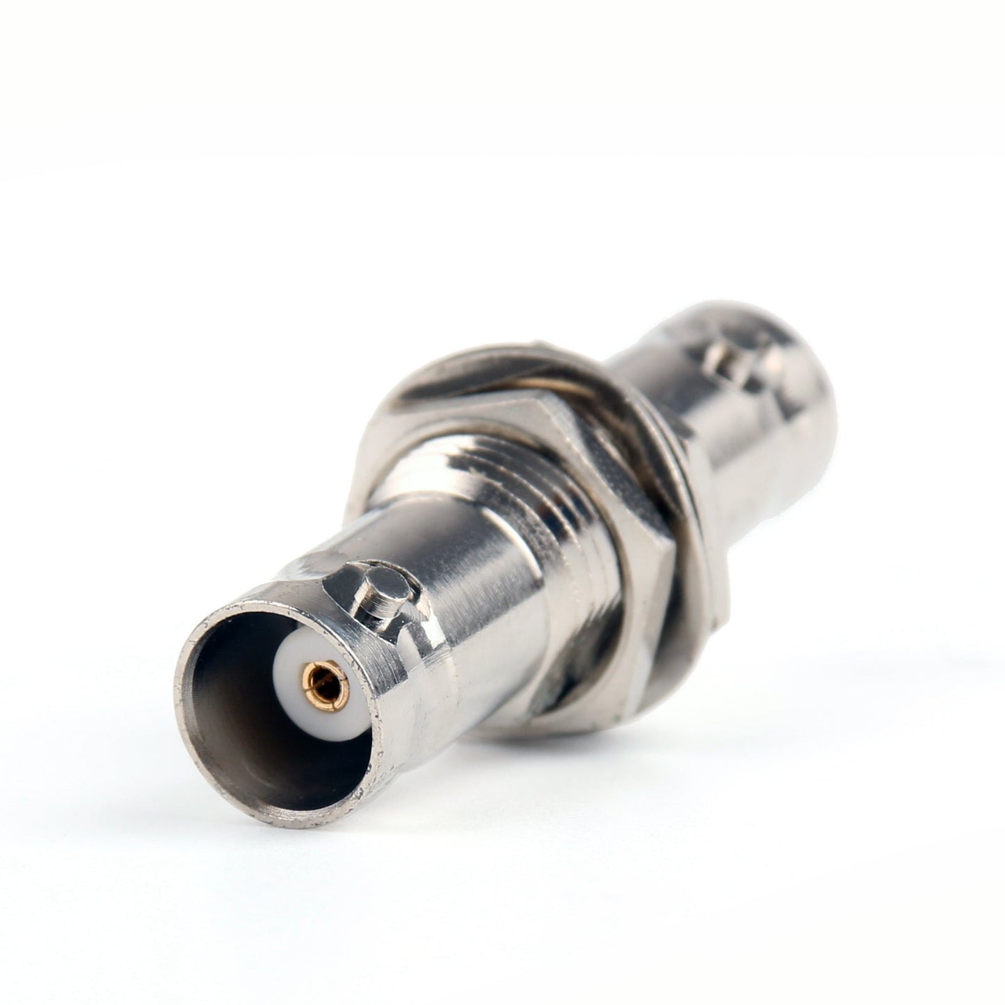 Adaptador BNC hembra a conector BNC hembra para montaje en panel, recto, F/F