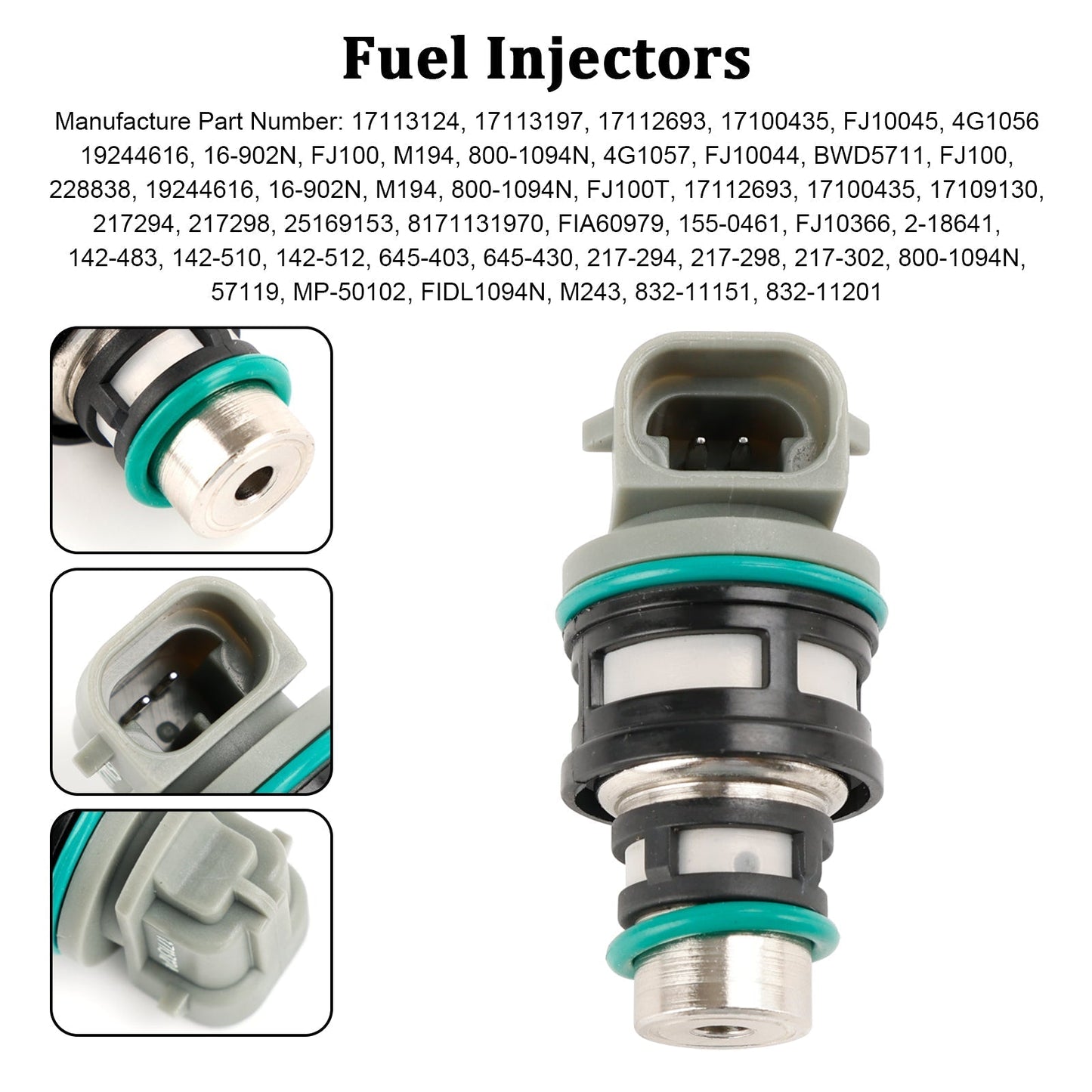 Inyectores de combustible para Isuzu Hombre 1996-1997 (1 unidad): 17113124, 17113197 y 17112693