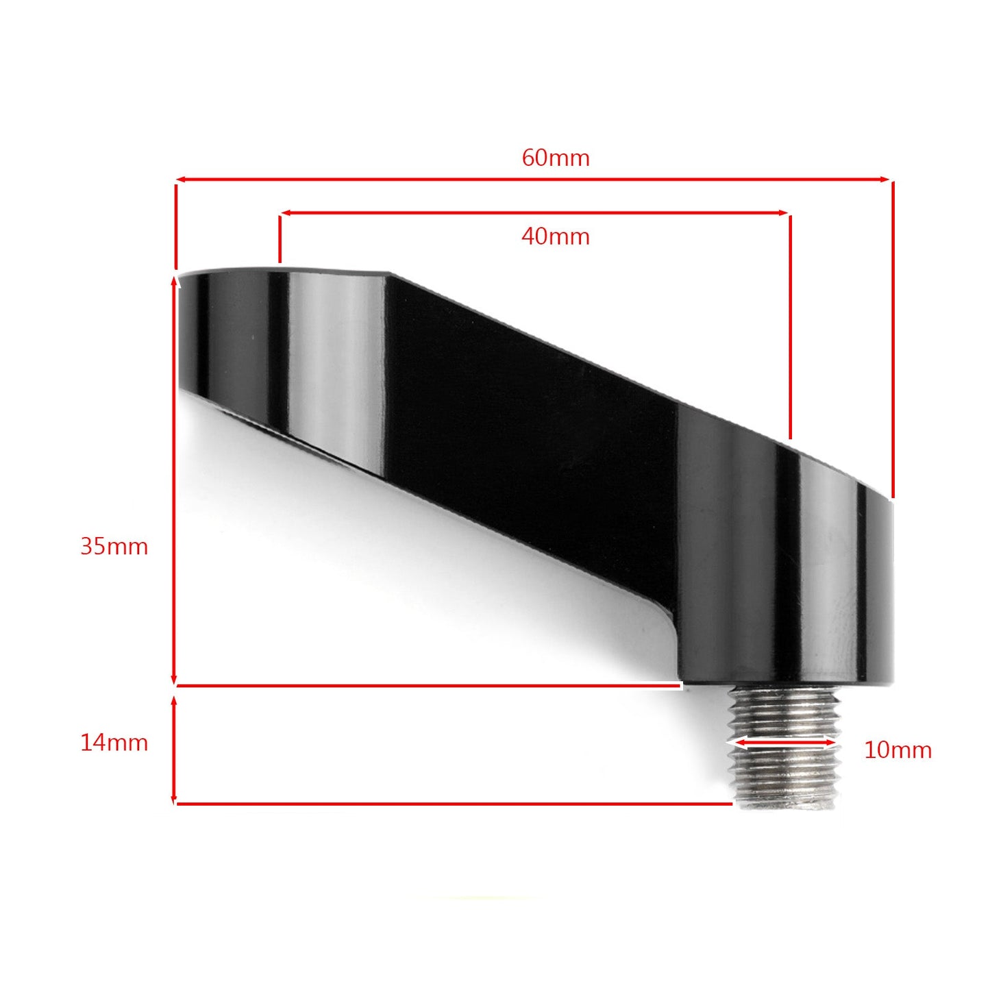 Support de rallonge de rétroviseur 10 mm M10 universel pour Suzuki, noir