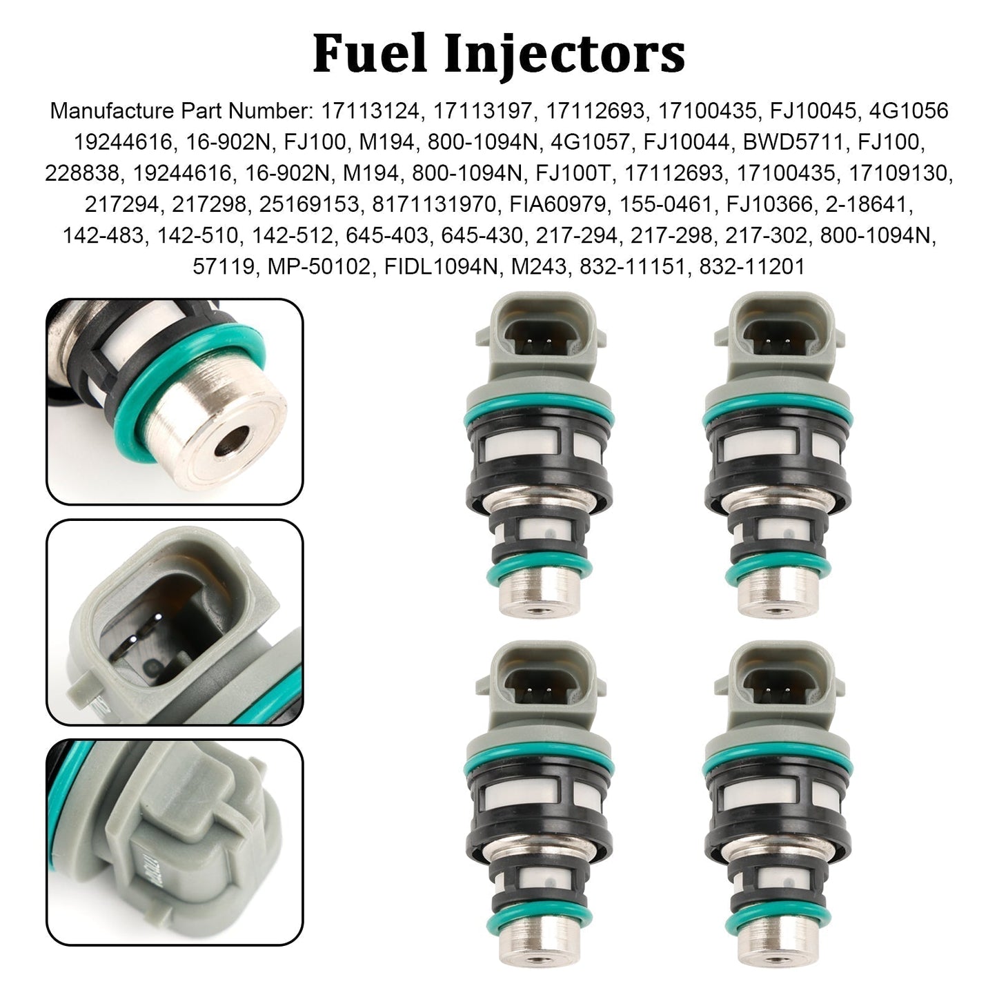 1993-1996 For Buick Century 4PCS Fuel Injectors 17113124 17113197