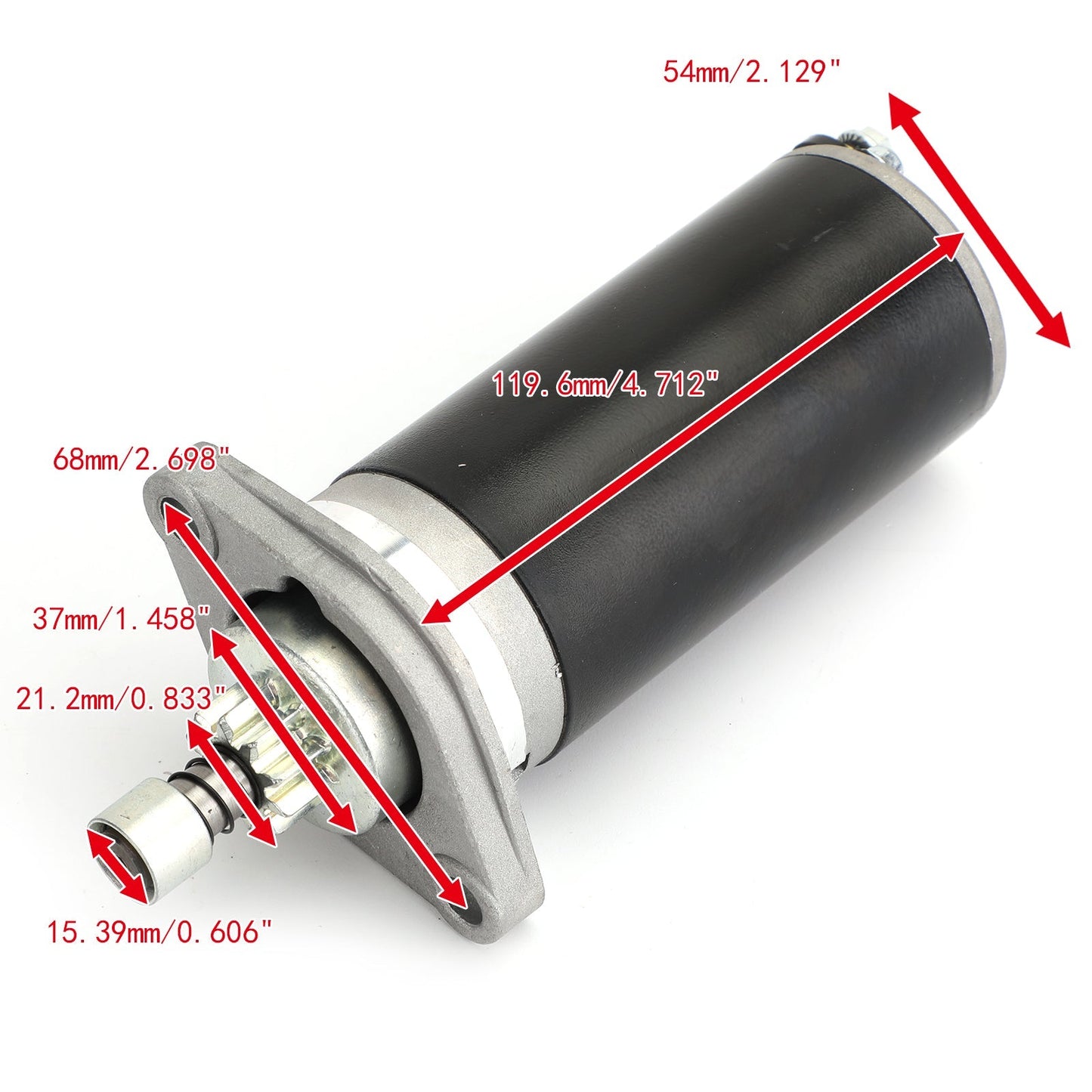 Démarreur pour moteurs hors-bord Yamaha 9.9S, 9.9L, 9.9EL (années 84-90), 25MLH, 25MSH (années 91-10), 15ESH, 15ELH (années 91-97), noir