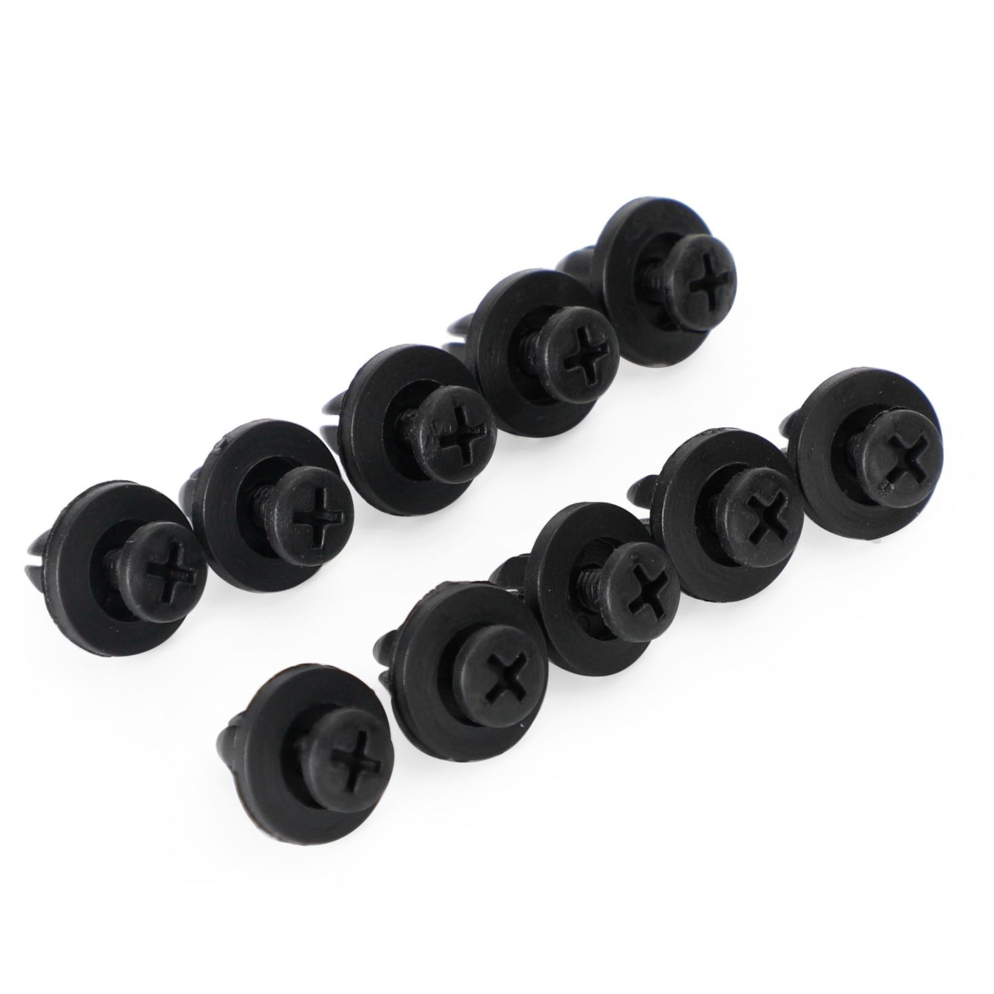 Lot de 10 clips de garniture de panneau de carénage de 6 mm à visser, rivets universels pour moto