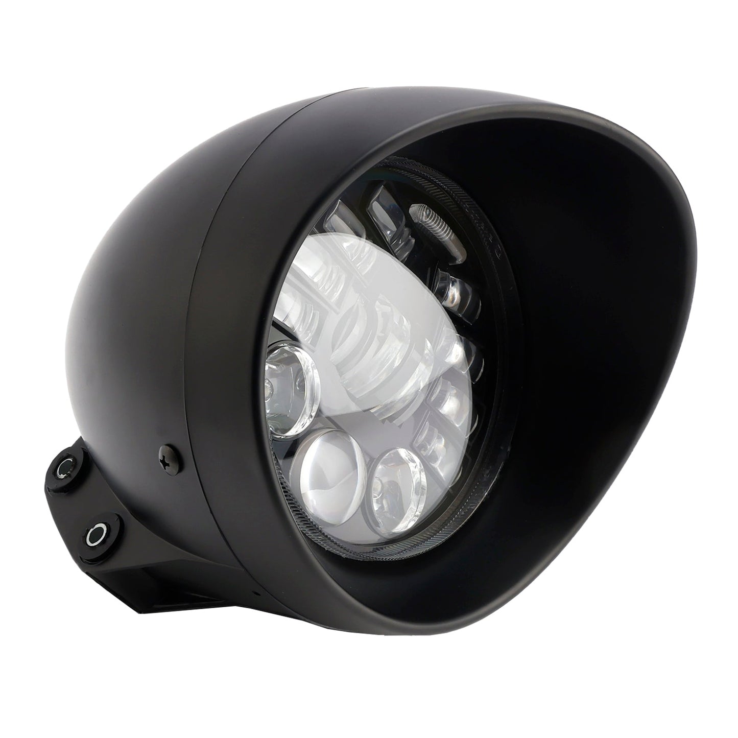 Racer Bobber Chopper Black Multifunctional Beam Headlight Fog Lamp Custom