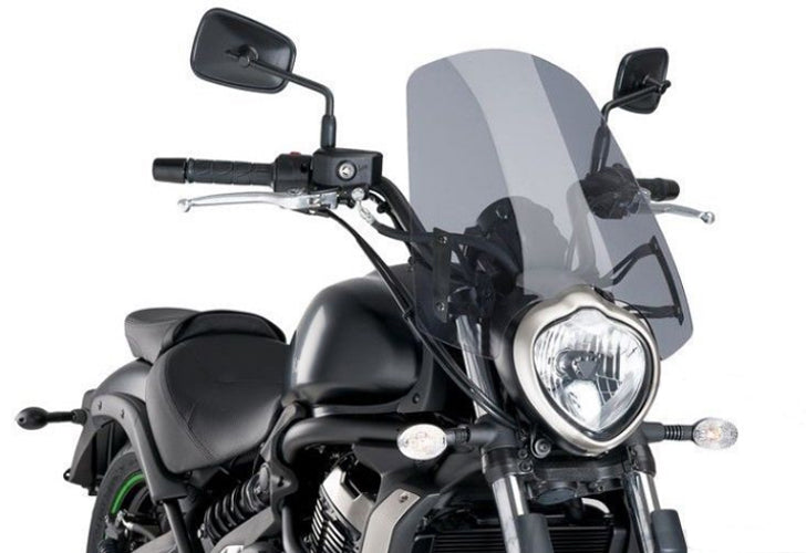 Pare-brise avec support pour Kawasaki Vulcan S 650 2015-2020, gris