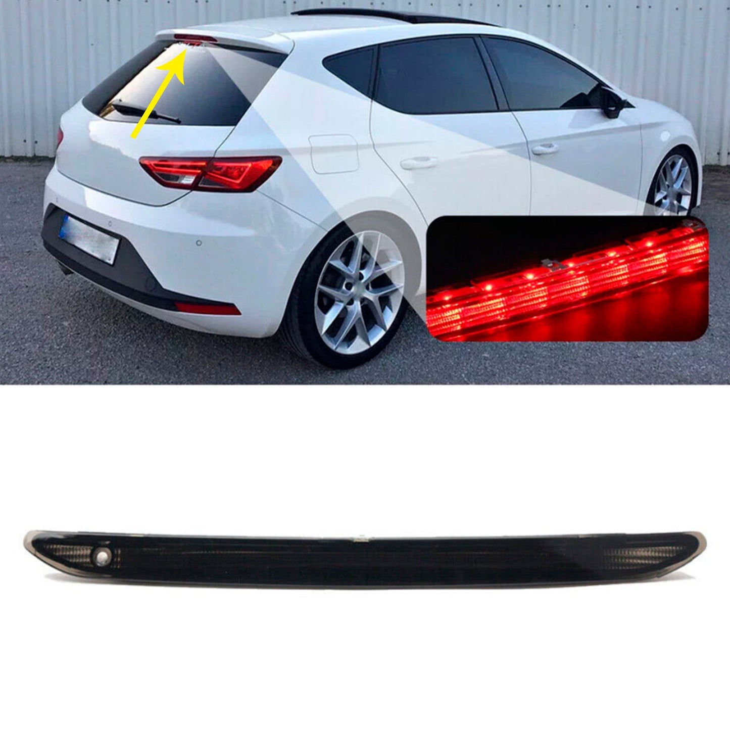 Feu stop arrière LED haut de gamme pour Seat Leon 5F 2011-2016, lentille noire