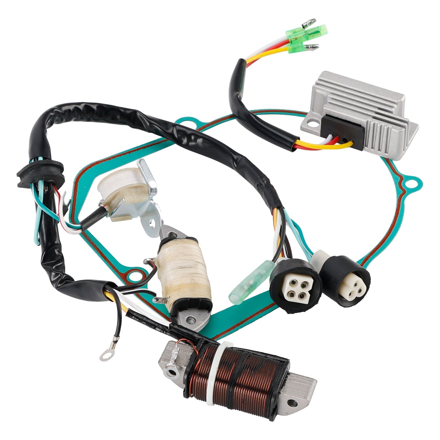 Yamaha YFM80 Badger Moto 4 1985-1988 Coil Stator 55X-85560-M0+Voltage Regulator 55X-81960-90+Gasket Assy 3GB-15451-00