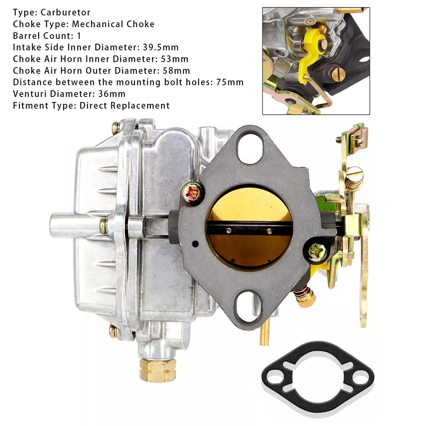 Carburateur monocylindre 100000018 pour moteur HOLLEY 1904, 1908, 1909 et 1920 Ford 6 cylindres