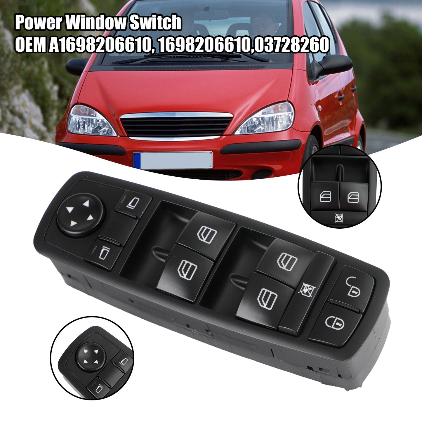 Interrupteur de vitre électrique principal Mercedes-Benz W169 W245 1698206610