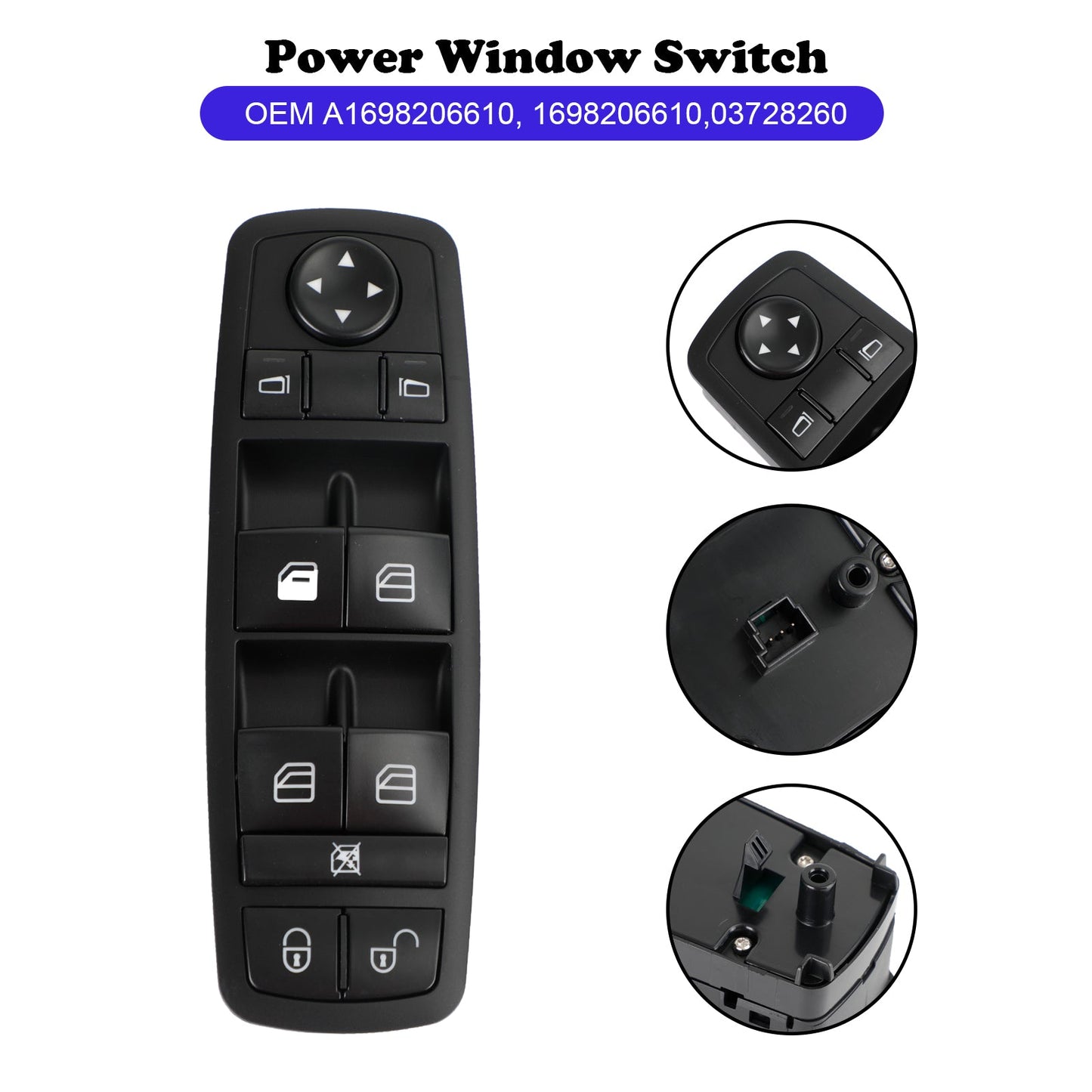 Interrupteur de vitre électrique principal Mercedes-Benz W169 W245 1698206610