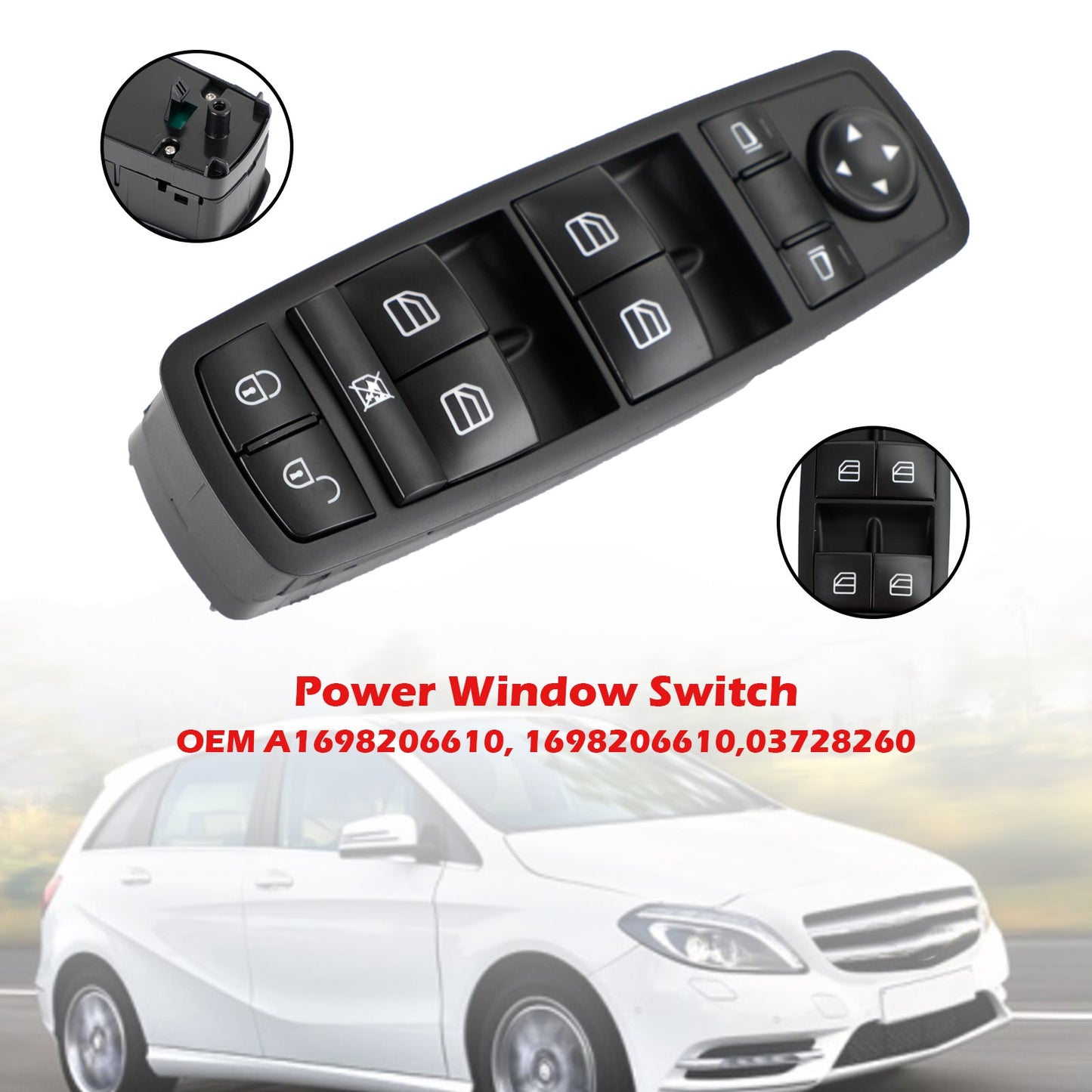 Interrupteur de vitre électrique principal Mercedes-Benz W169 W245 1698206610