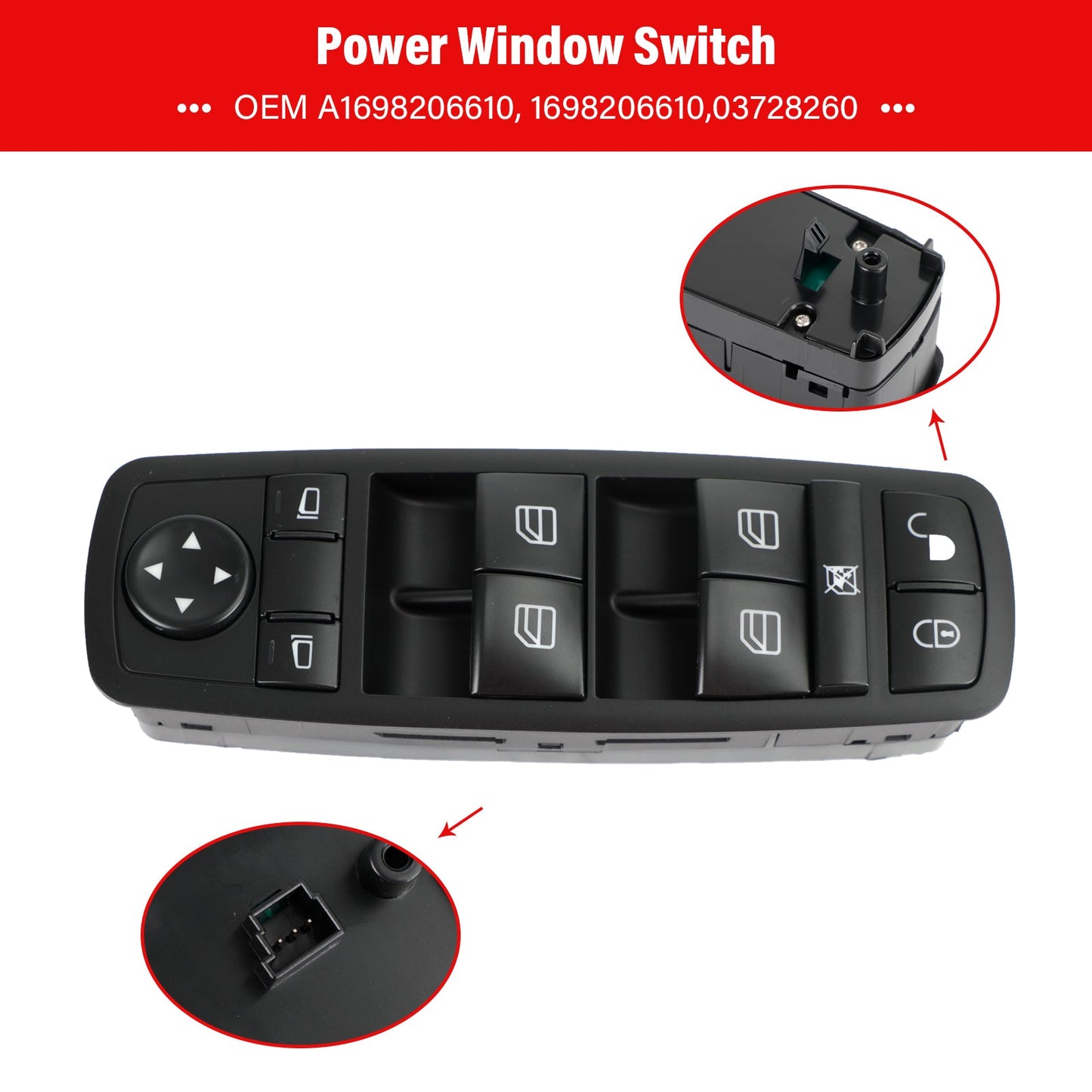 Interrupteur de vitre électrique principal Mercedes-Benz W169 W245 1698206610