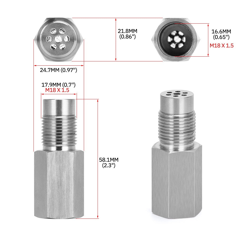 Adaptateur d'élimination de capteur d'O2, simulateur de capteur d'oxygène, prolongateur de convertisseur catalytique, entretoise CEL avec mini CAT