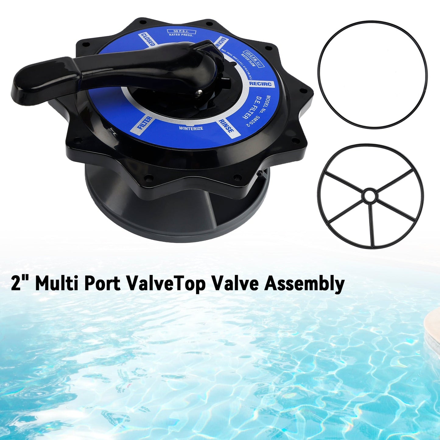 Zodiac Jandy Multiport Valve Replacement 2" Top Valve Assembly R0443900