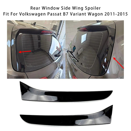 11-15 VW Passat B7 Wagon Gloss Black Pair Rear Window Side Wing Spoiler